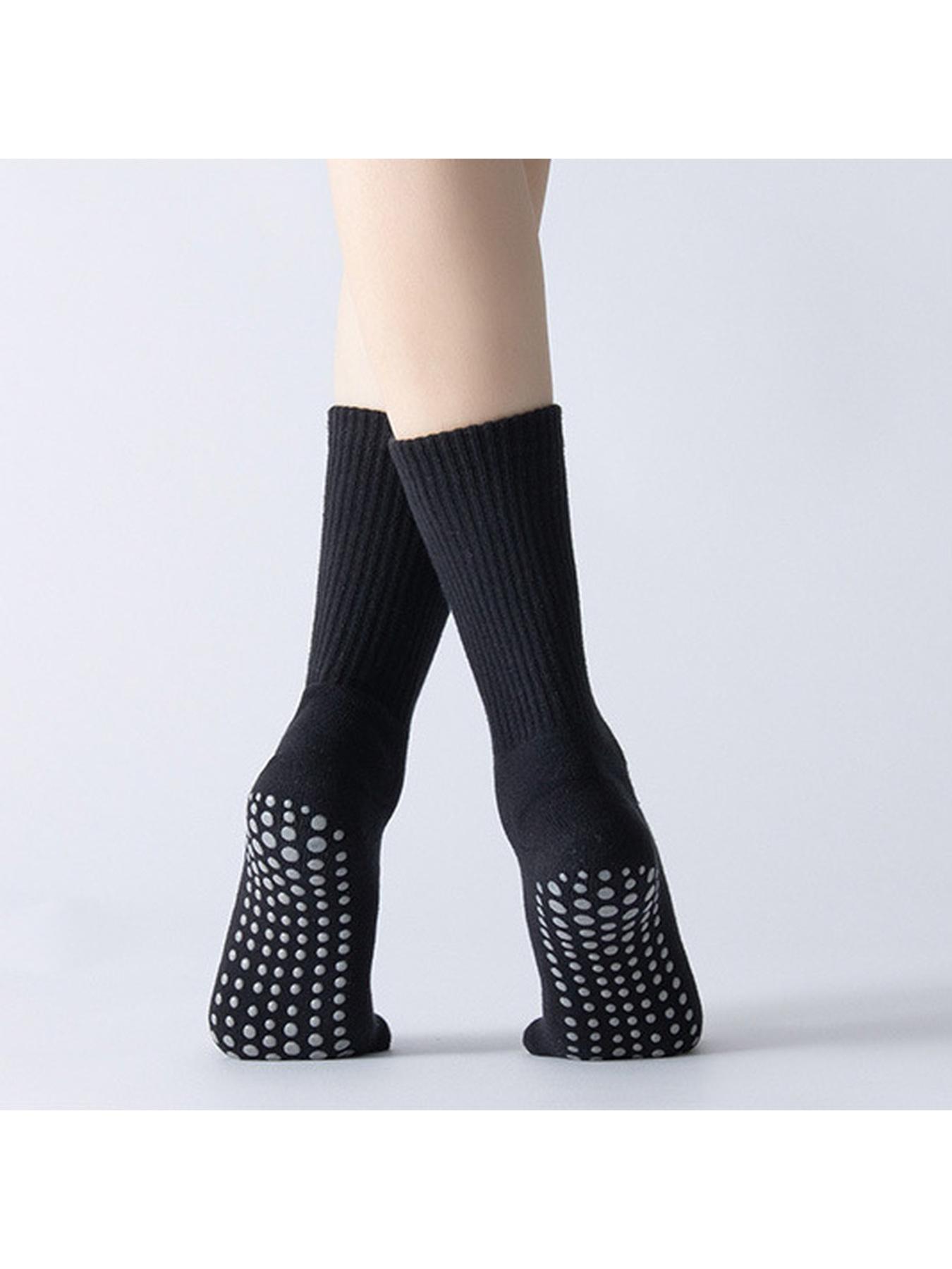 6pairs Women's casual yoga tube socks with silicone anti slip Pilates socks at the bottom, high-end sense, solid color, extended stacking socks, Slouch Socks, Sports Fit Socks, Athletic Socks, Sock Packs