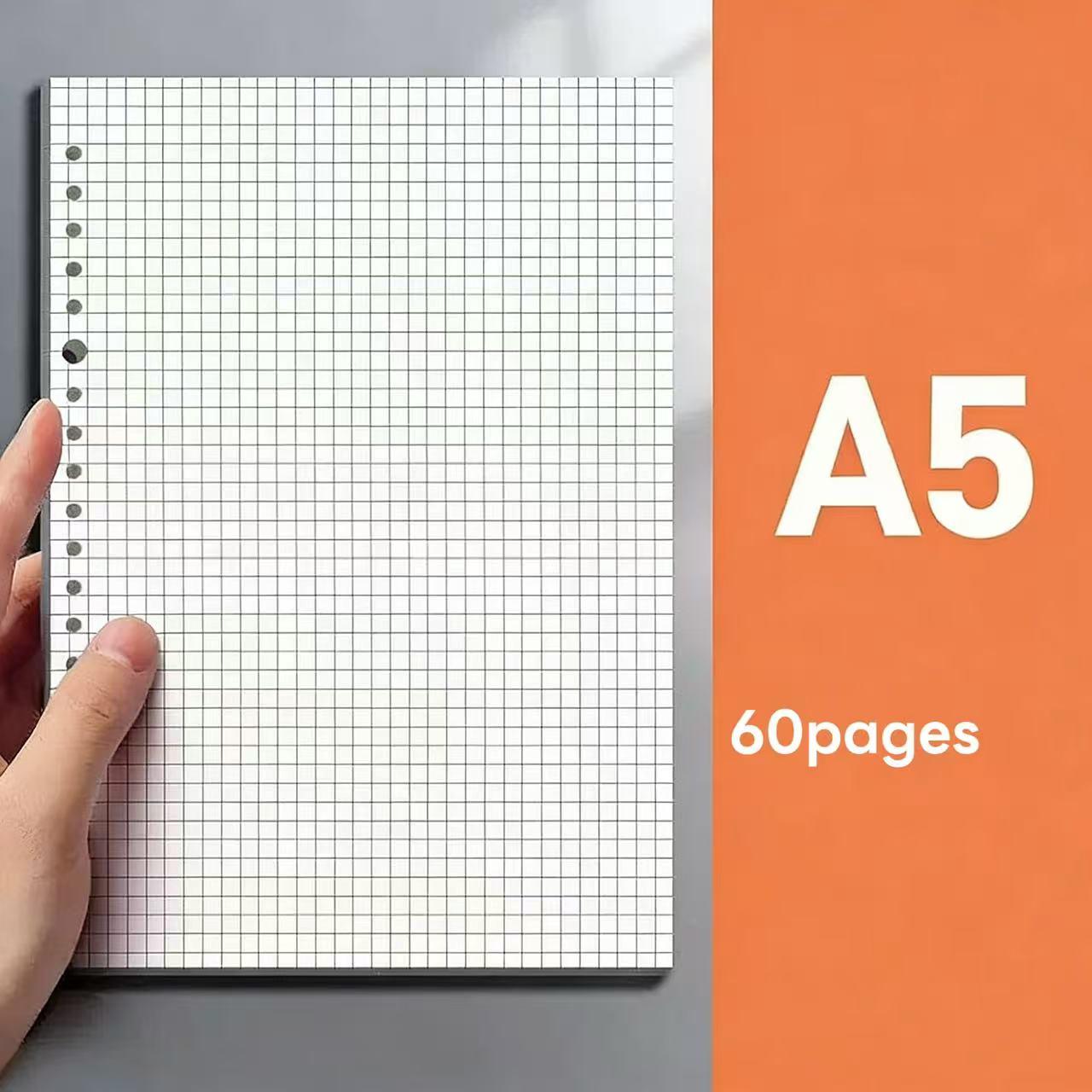 [Waterproof Loose-Leaf Notebookl Waterproof &Moisture-Proof 60 Page A5 PVC Transparent Loose-Leaf Notebook Replaceable Refillable Binder forDaily Writing, Office, and Study Use