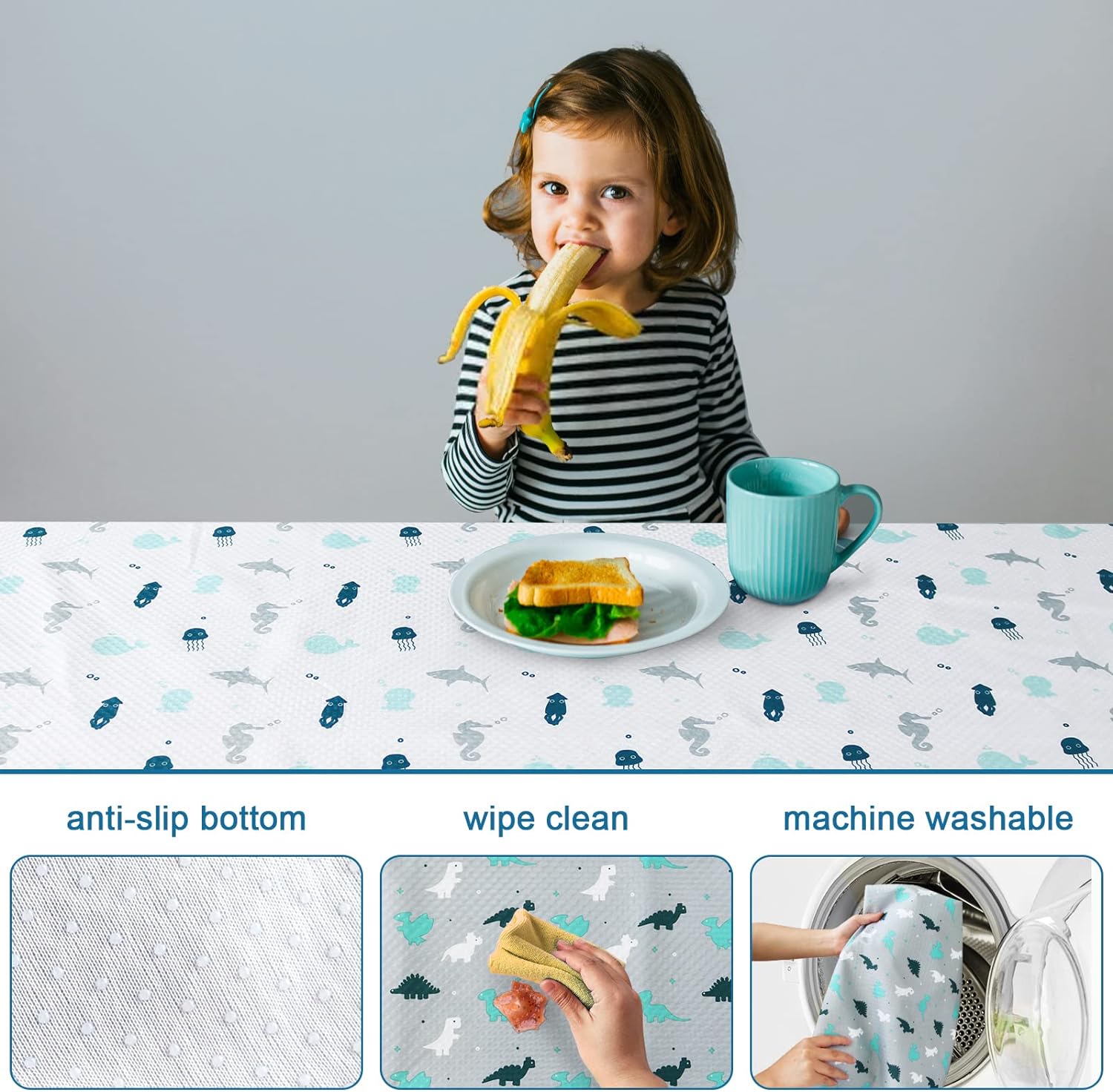 Biloban Splat Mat Splash Mat 2 Pack - Waterproof Anti-Slip Reusable Portable Lightweight Mat For Under High Chair Eating Mess Picnic Arts Crafts Floor Table 42''×46'' #TiktokshopStockUp