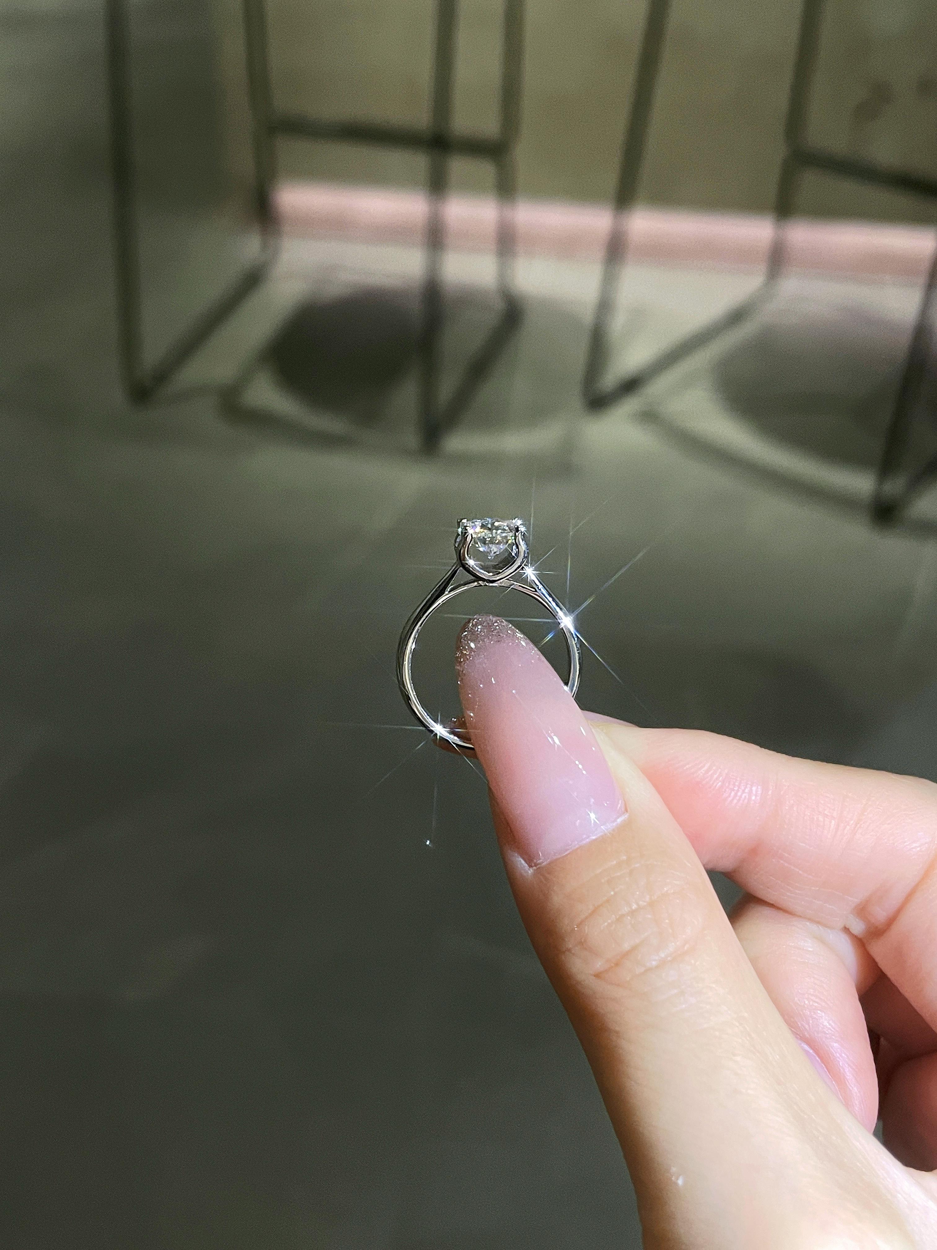 【#346 Today's Special】 Classic Four-prong Floating Round Brilliant Synthetic Moissanite  in 925 Sterling Silver Jewelry