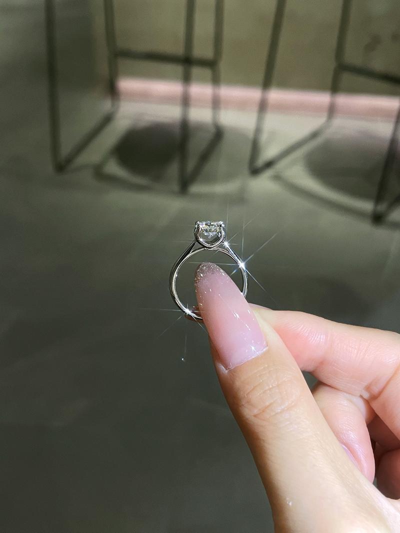 【#346 Today's Special】 Classic Four-prong Floating Round Brilliant Synthetic Moissanite  in 925 Sterling Silver Jewelry