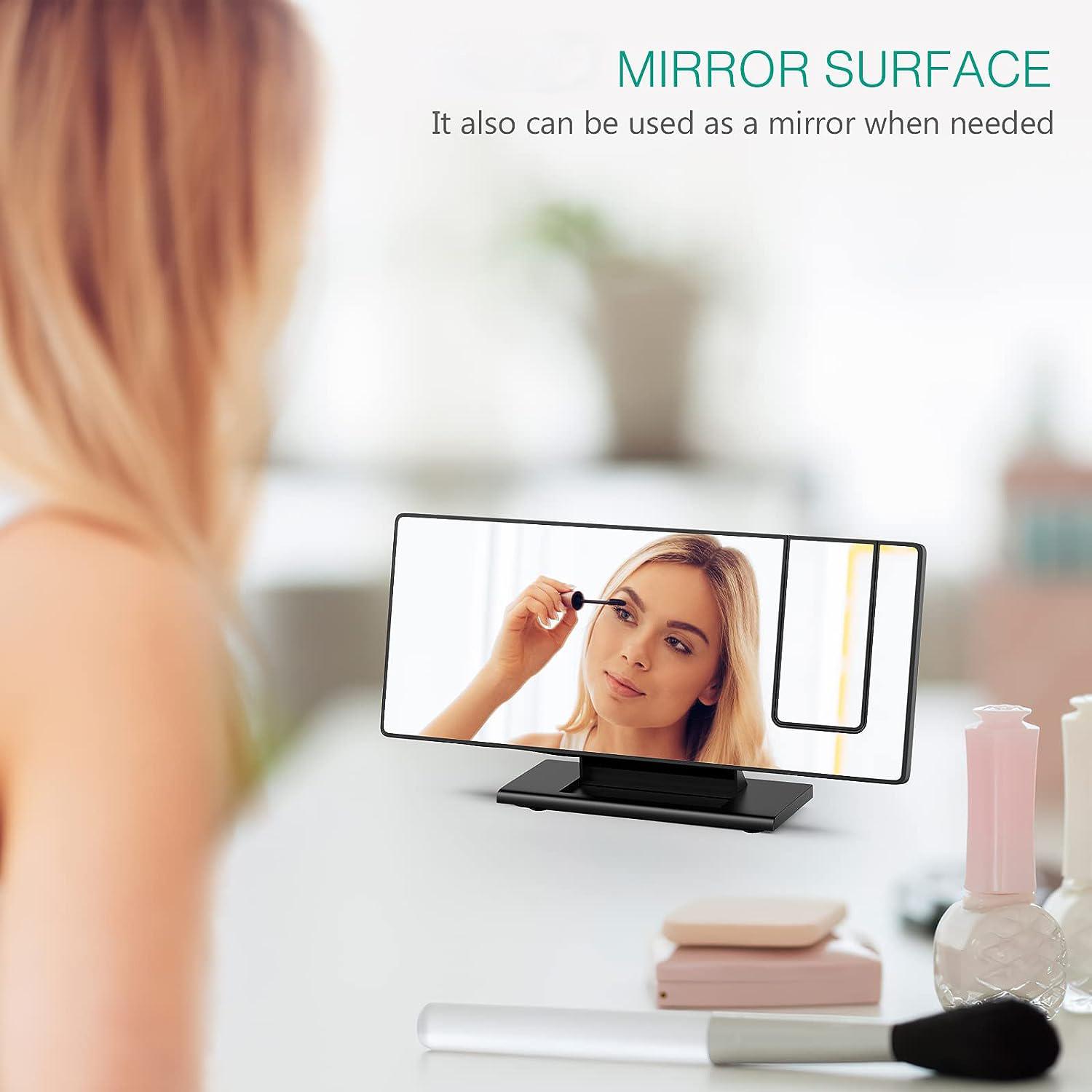 Digital Alarm Clock Projection for Heavy Sleepers, Electronic Mirror Clock with Large LED Screen, 12/24h Temperature Display