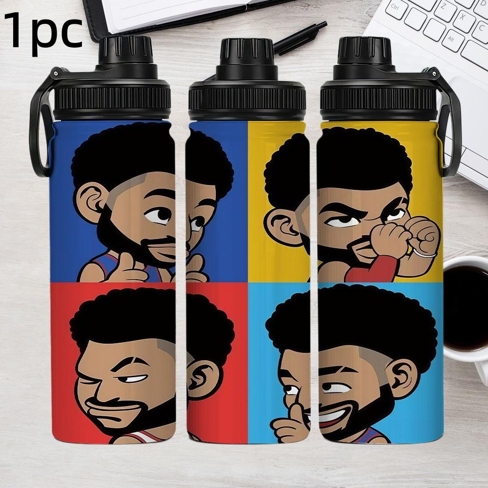 1pc Cute Cartoon Insulated Cup, Vacuum Dual-Layer Stainless Steel, Long-Lasting Heat and Cold, Portable Coffee Cup for Office and Travel