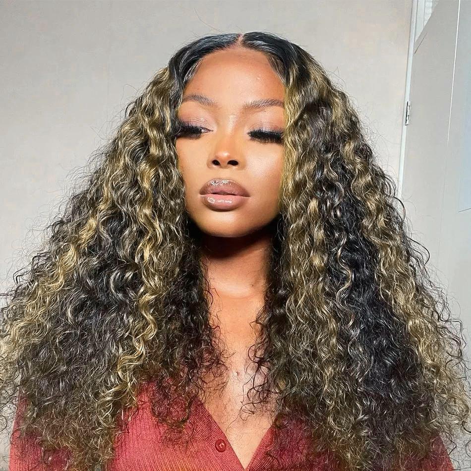 QUANDIAN Balayage Highlight Deep Wave Lace Front Wigs Human Hair FB/27 180% Density 13x4 HD Lace Frontal Wigs Human Hair Pre Plucked Ombre Lace Wig QUANDIAN Balayage Highlight Deep Wave Lace Front Wigs Human Hair FB/27 180% Density 13x4 HD Lace Frontal Wigs Human Hair Pre Plucked Ombre Lace Wig