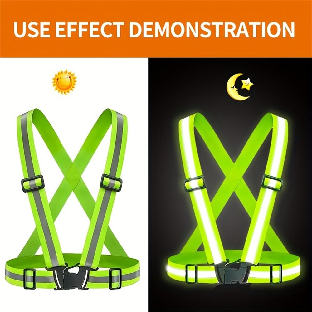 High Visibility Reflective Vest with Adjustable Straps, Ideal for Night Running, Walking, and Cycling, Safety Gear for Outdoor Activities