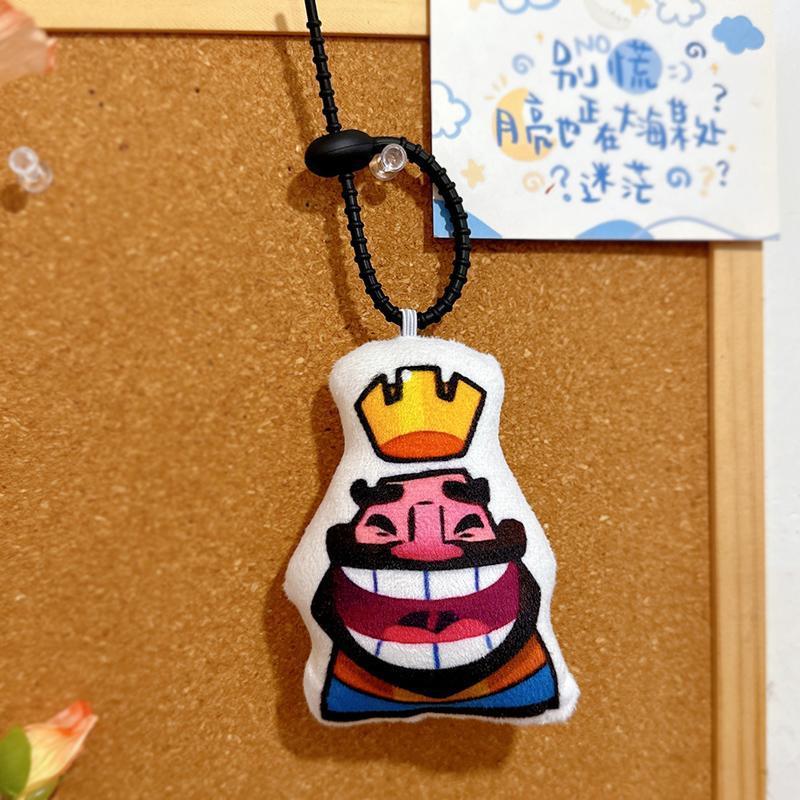 Game surrounding Cotton Figures Clash Royale King Expression Laughter Vocal Doll Pendant Custom Plush Keychain Toys Recordable