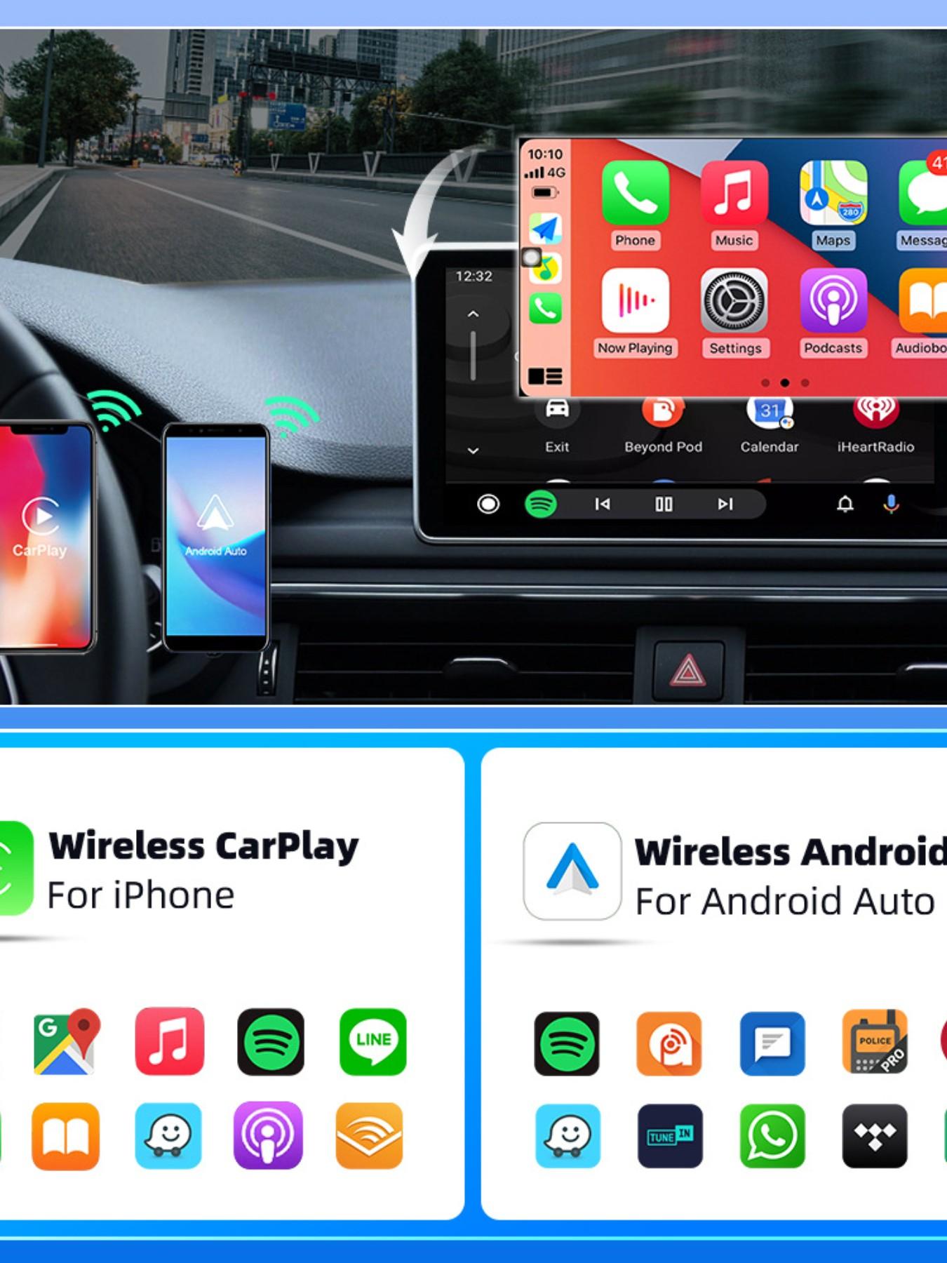 Universal Wireless Carplay and Android Auto Mini Adapter, Plug-And-Play USB Encryption Dog, Compatible with Volkswagen, Toyota, Ford, Mercedes-Benz, Nissan, Honda, Bmw