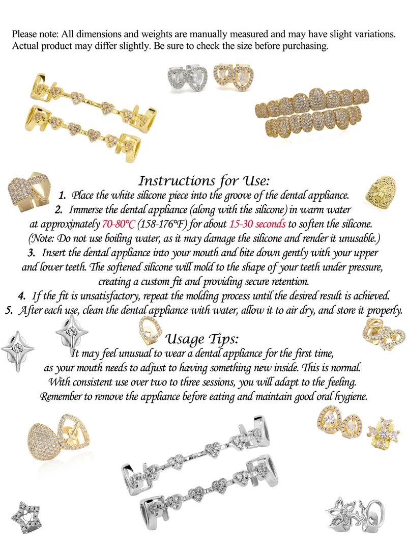 CRUSH CR 1pc 18K Gold Plated Copper Cross Star Grillz with CZ Stones, Silver & Gold Finish – Elegant Hip-Hop Tooth Jewelry Tooth Gems for Female, Black Women, Girls, Men & Boys. Perfect for Parties, Halloween, Cosplay & Gifts! Trendy Bling Accessory