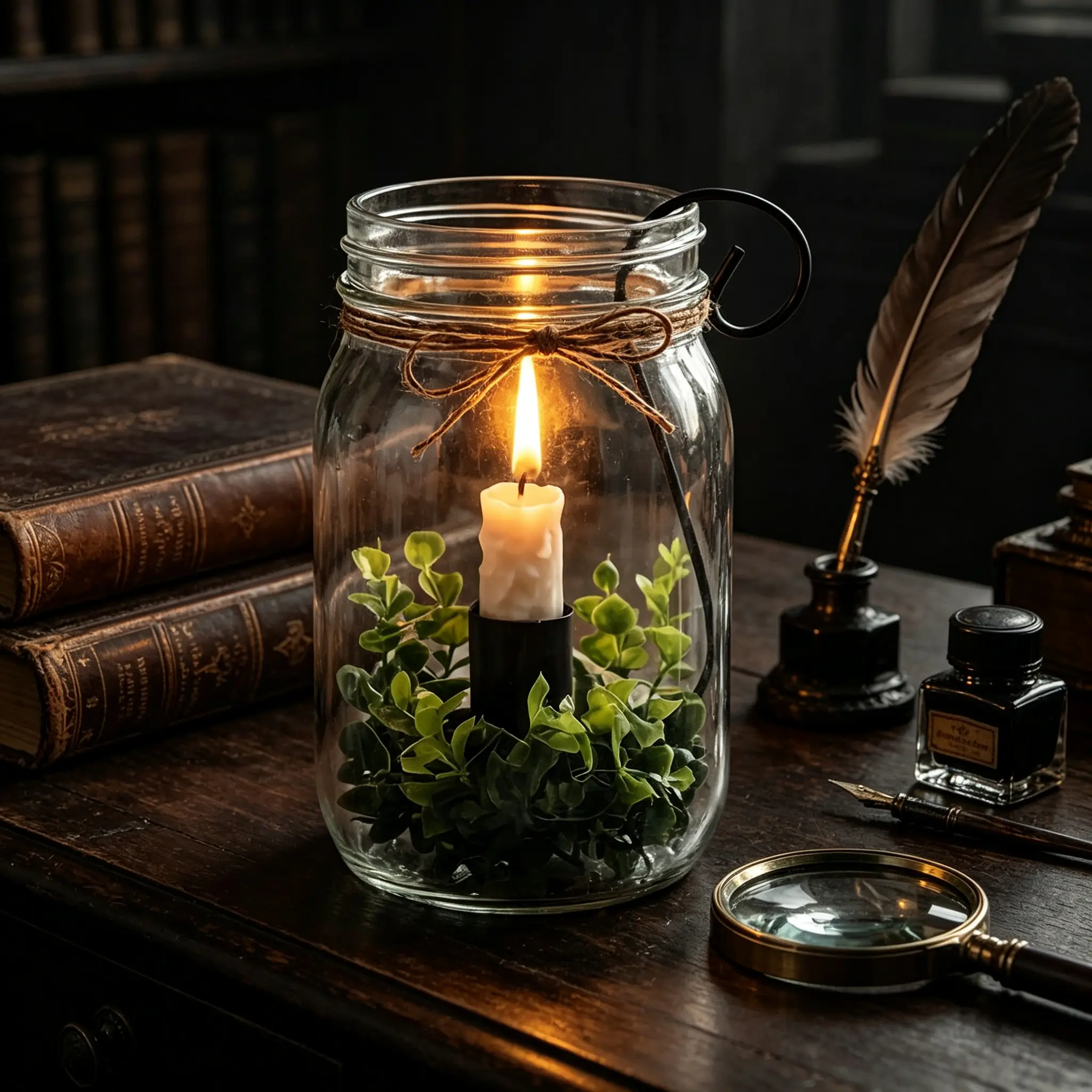 1/2-Pack S-shaped Black Iron Candle Holder with Vintage Mason Jar, Aesthetic Home Decor for Kitchen - Multi-style Design Ideal for Western Ranch & Dark Study Scenes