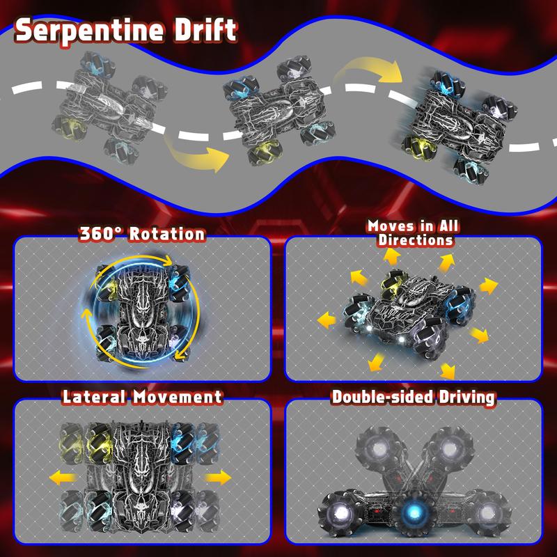 Spider Remote Control Car, Gesture Sensing RC Stunt Car, Double Sided Race Car with Headlight, 360° Rotating RC Drift Car, 4WD Rechargeable RC Stunt Car, outdoorfun, Christmas gifts, BlackFriday