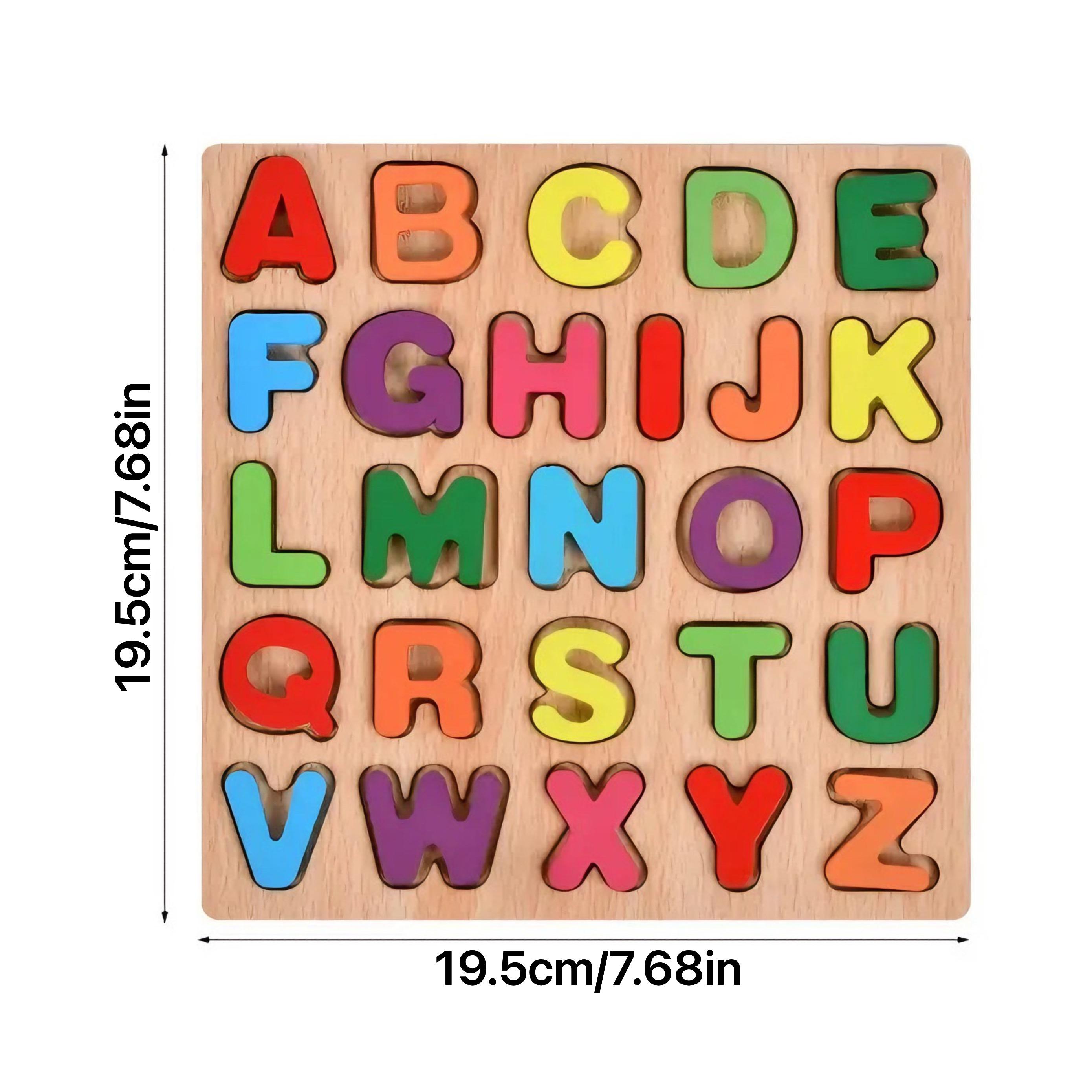 3D Colorful Alphabet and Number Puzzle, Montessori Wooden Educational Toy, Math Shape Recognition Game for Kids, Halloween DIY Gift Idea, Montessori Puzzles Gift