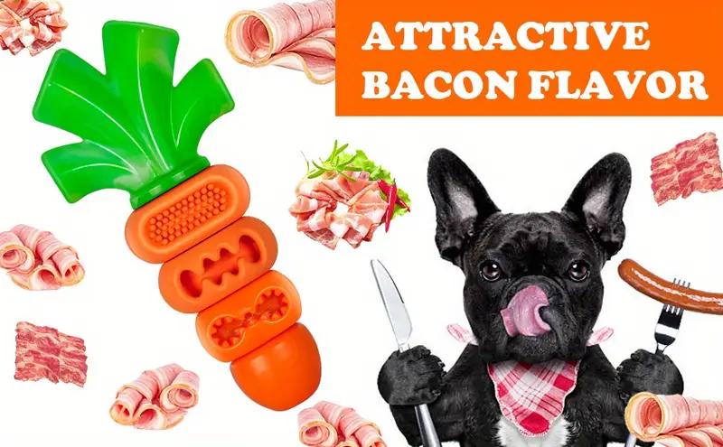 Apasiri Aggressive Chewer Dog Toys, Durable Carrot Leaf Design for Teeth Cleaning & Mental Stimulation