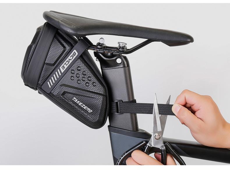 TAKEZERO EVA hard shell waterproof bike saddle bag Seat bag Bike bag under seat 1 litre Bike tail bag Bike Rear bag Bike riding Accessories Storage bag Bike wedge bag Mountain road bike