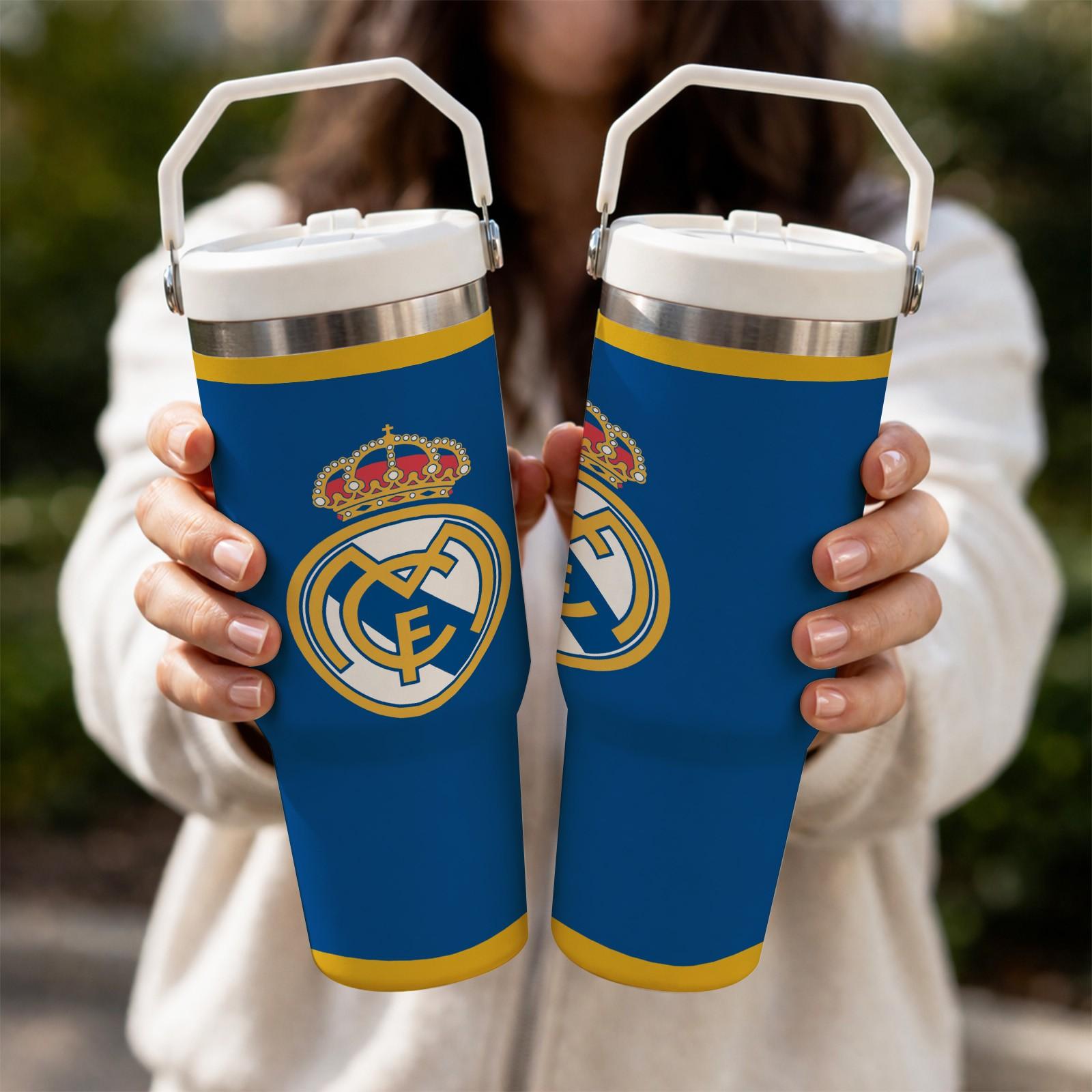 1 Pc Thermal Mug 30oz Skinny Tumbler With Handle And Lid, Double Wall Vacuum Cup, Leak Proof Insulated Mug, Keeps Hot 12 Hours Cold 24 Hours, Royal Style Fan Travel Mug For Coffee Tea, Gift For Men Women Sports Fans Holiday Premium Use