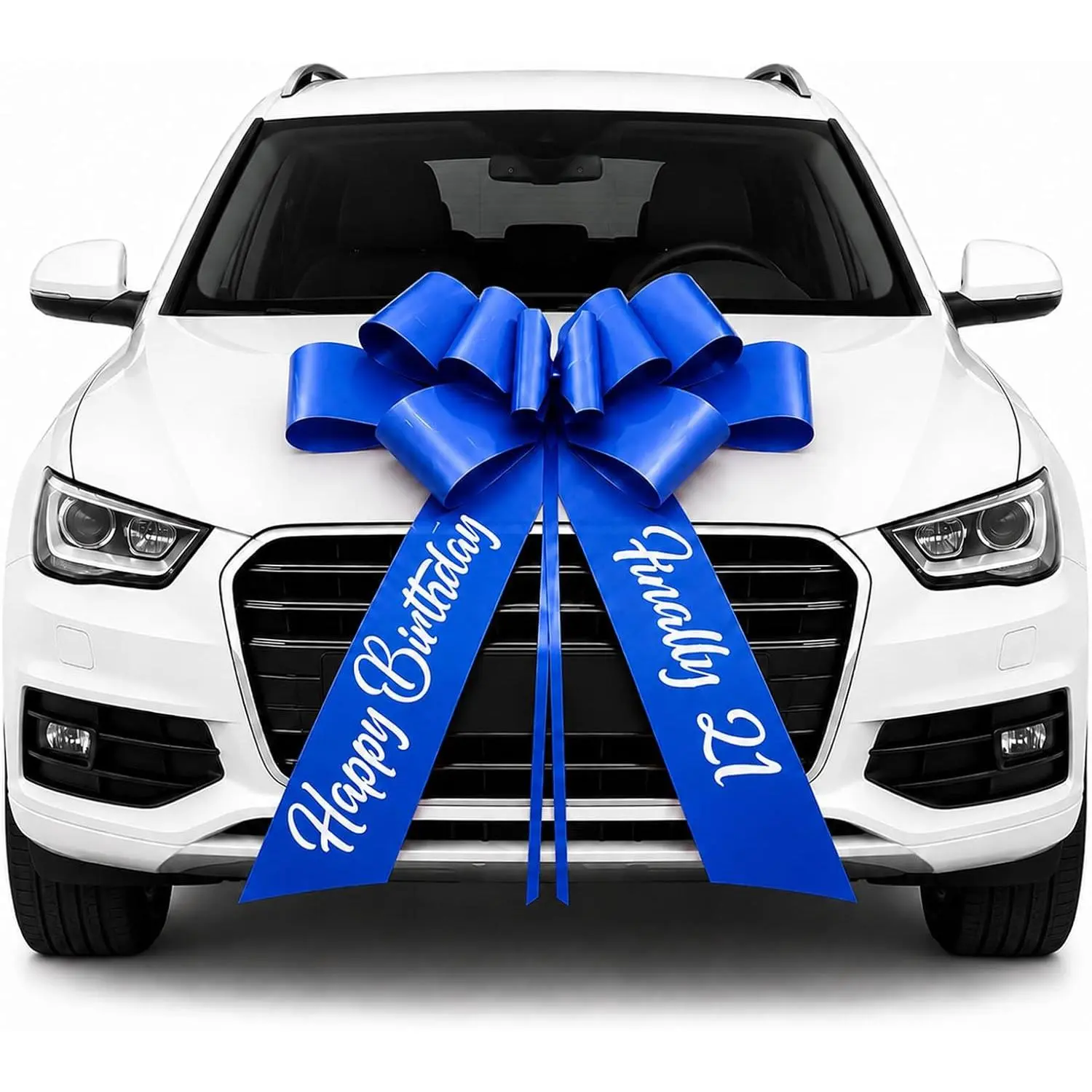 30 Inch Big  Bow for  , Happy 21st Birthday  Decoration, Giant Finally 21 Pull Bow for  , Birthday , Blue