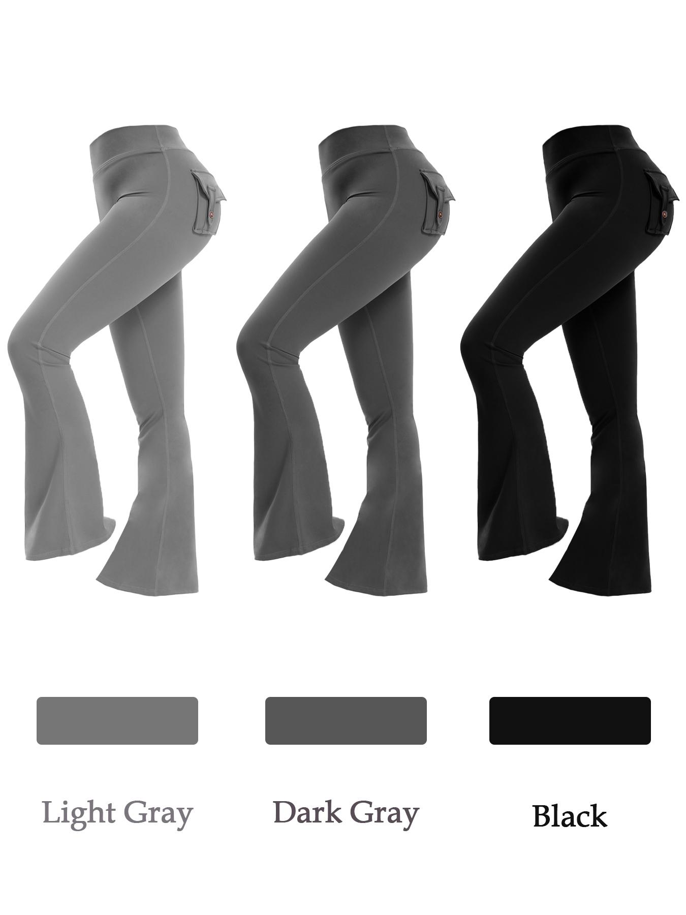 3PCS Women's High-Waisted Boot Style Carved Pleated Buttocks Flare Leggings Stretch Training And Fitness Flared , Super Comfortable Daily Pants shapewear leggings Gym Exercise Leggings