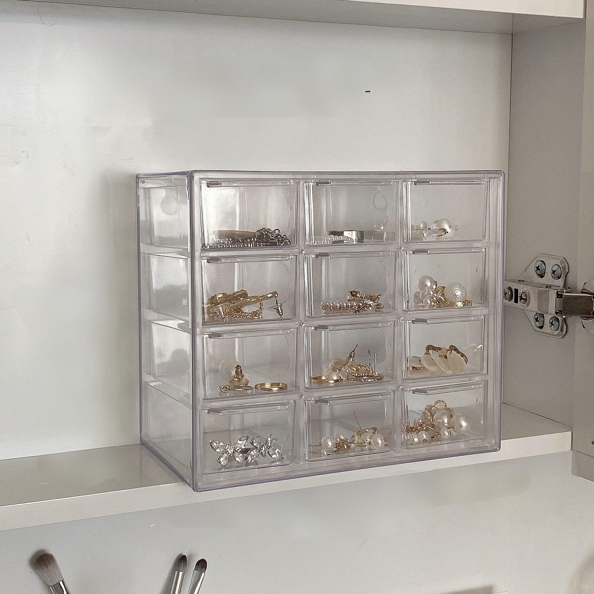 Large Capacity Desktop Organizer Box, Drawer Design, Ideal for Home Office, Living Room, Bedroom, Multi-Functional Storage for Jewelry, Stationery, Small Items