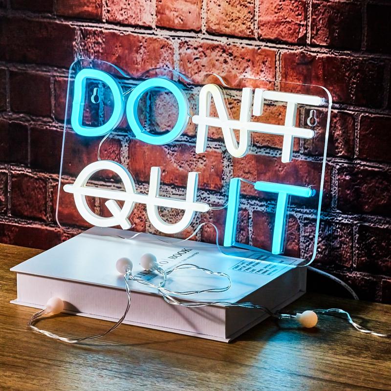 Don't Quit Slogan Design Neon Light, 1 Count USB Powered LED Neon Sign, Decorative Light For Home, Party & Shop Decor, Led Neon Lights