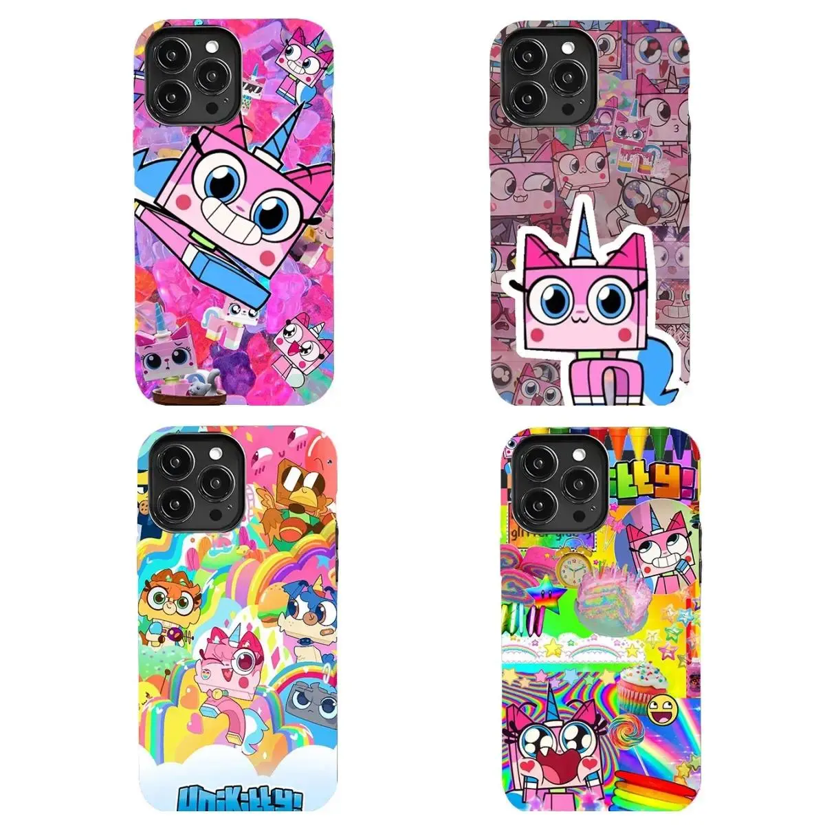 Unikitty LEGO-Style Cartoon Phone Case — Cute & Rainbow-Themed. Suitable for iPhone 17-11 Pro Max/Plus and  Samsung Galaxy S23-25