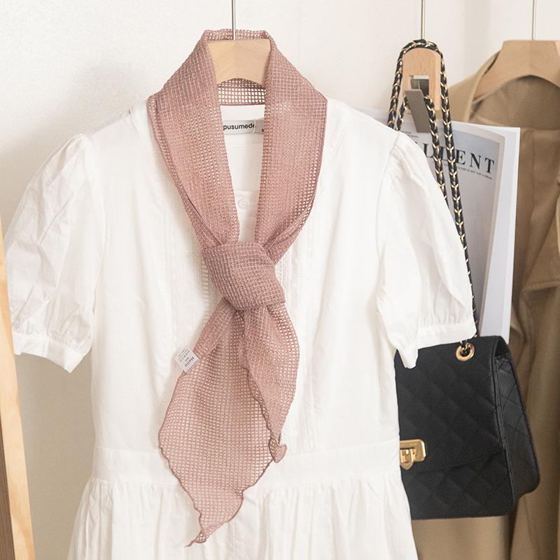 Retro hollow-out long scarf headband versatile decorative ribbon French-style multi-functional headband belt