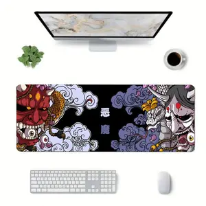 Viral Oni Demon & Clouds Mouse Pad, Edgy Japanese Yokai Desk Mat, Oversized Non-Slip Gaming Pad, Desk Accessories, Bold Dark Aesthetic Decor, Smooth Surface, Trendy Mystic Vibe Desk Setup #FYP #DeskGoals #OniDemonVibes #YokaiGamingDesk