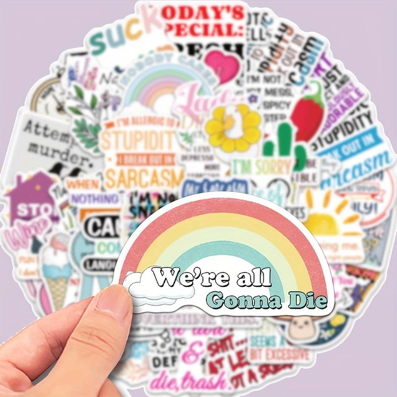 50pc Humorous Graffiti Stickers for Guitar Notebook Luggage Computer Motorcycle Skateboard, Perfect Gift for Students Back-To-School Season