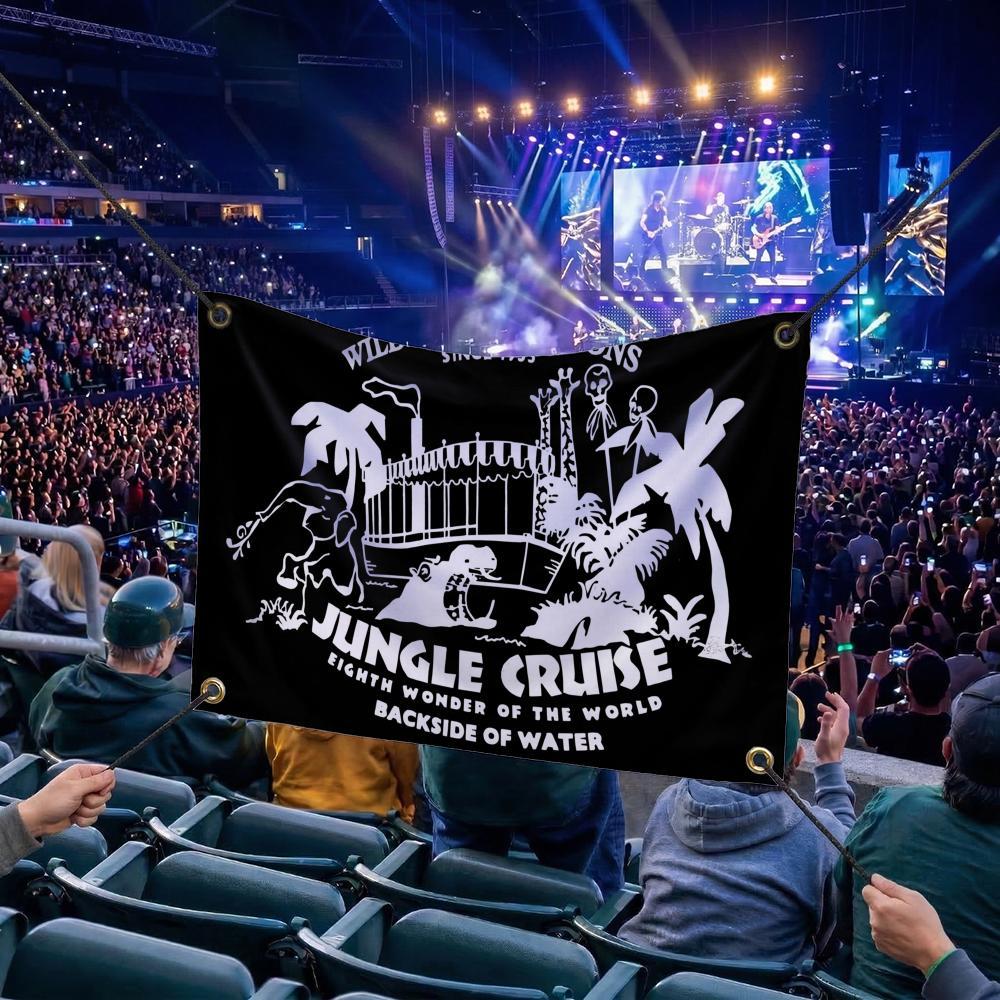 J-Jungle Cruise MOVIE Flags Multi Size Atmosphere Flag, Cheerleading Hand Pulled Banner, Portable Outdoor Event Flag & Wall Decor for Sports, Parties, Home and Room Decoration
