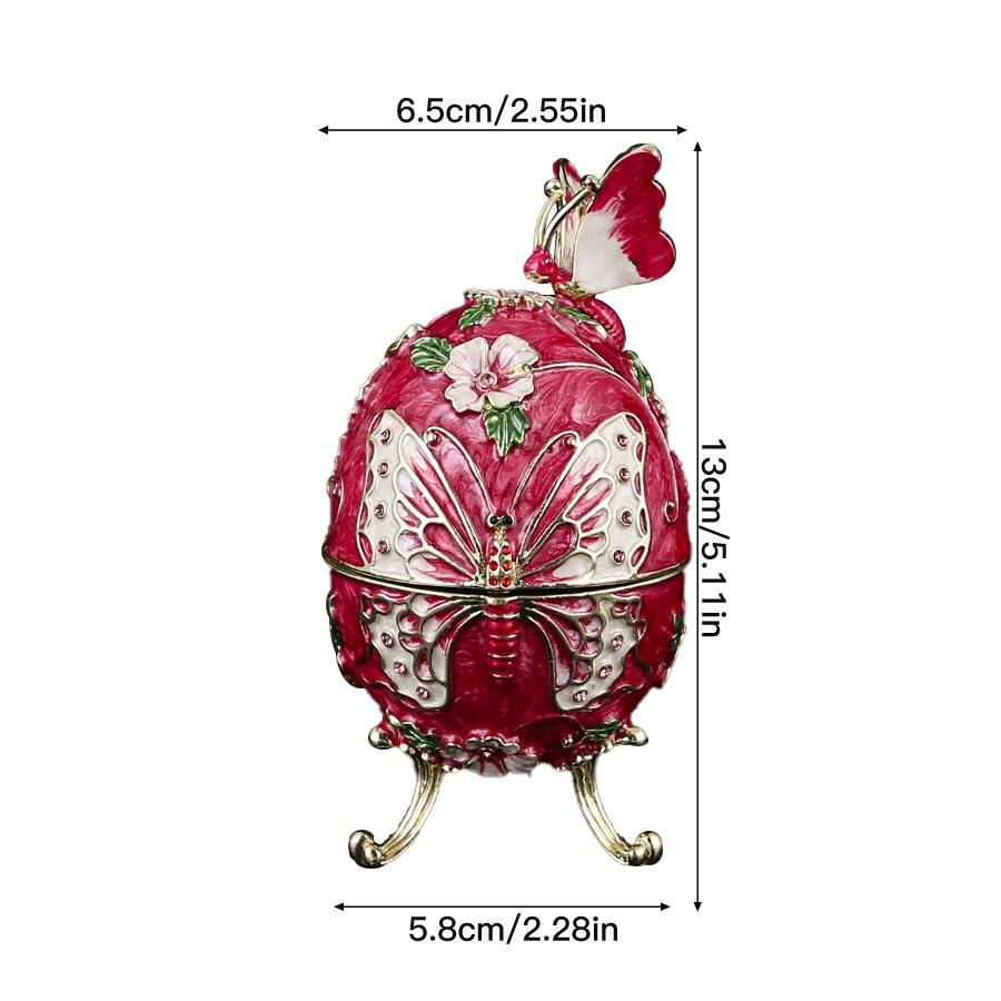 Charming Egg-Shaped Butterfly Jewelry Box, Elegant Metal Treasure Chest, Ideal for Souvenirs and Decor, Perfect Holiday Gift