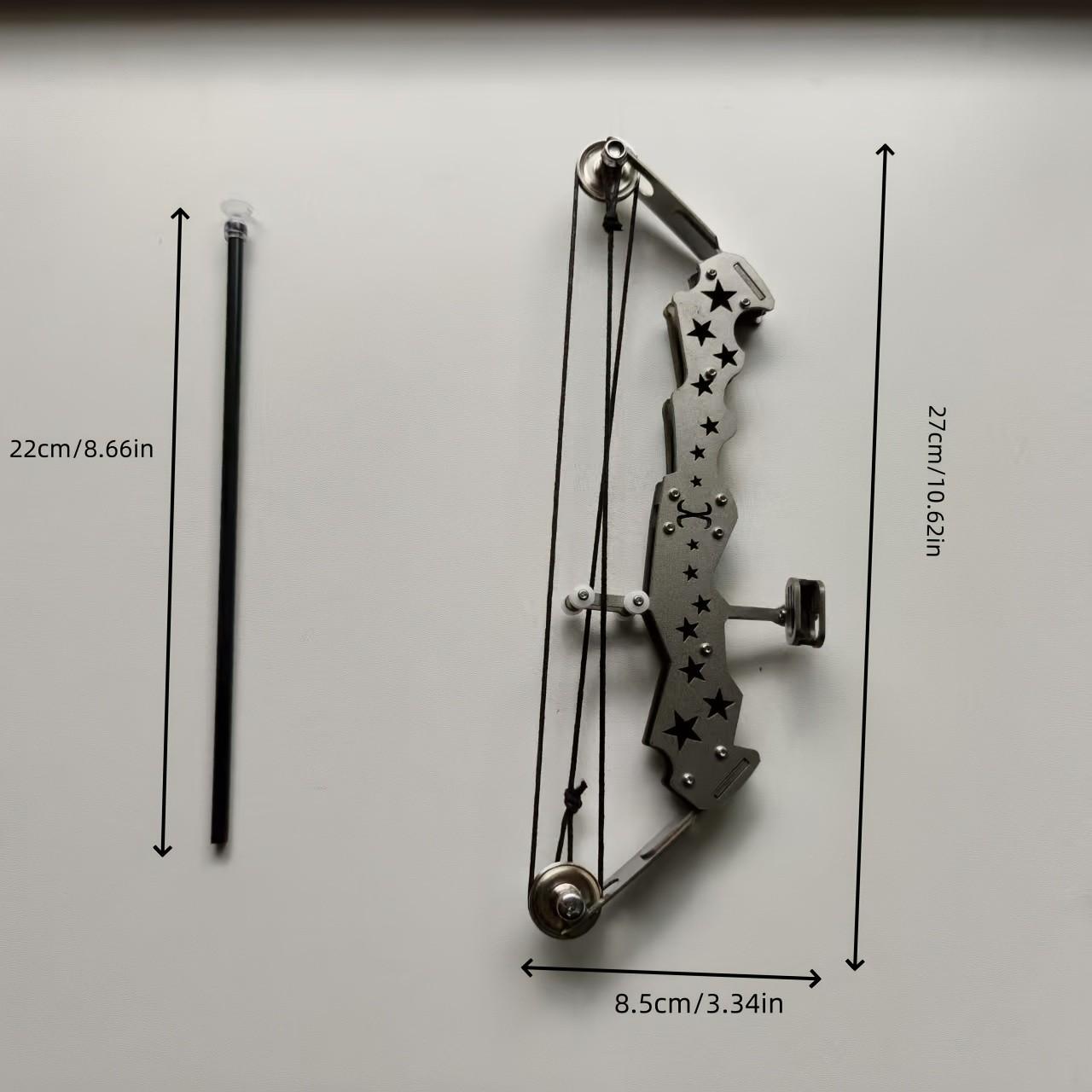 Multi-Functional Mini Bow Set, Stainless Steel, Precision Design, Ideal for Outdoor Fun and Practice, Includes 10 Arrows and Target