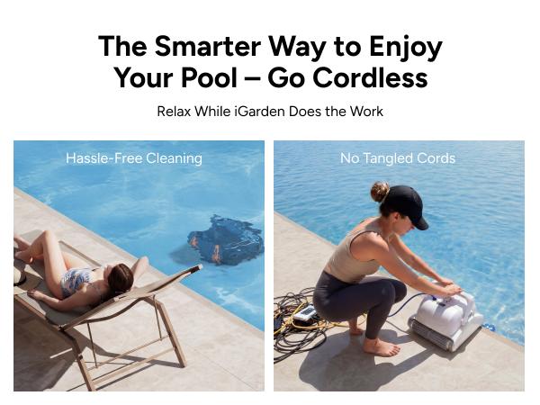 iGarden K Series Cordless Robotic Pool Cleaner for Inground & Above Ground Pools—Cleans Floor, Wall & Waterline with Smart Navigation, Touchscreen, Self-Parking, Up to 9H Runtime. outdoorfun iGarden K Series Cordless Robotic Pool Cleaner for Inground & Above Ground Pools—Cleans Floor, Wall & Waterline with Smart Navigation, Touchscreen, Self-Parking, Up to 9H Runtime. outdoorfun