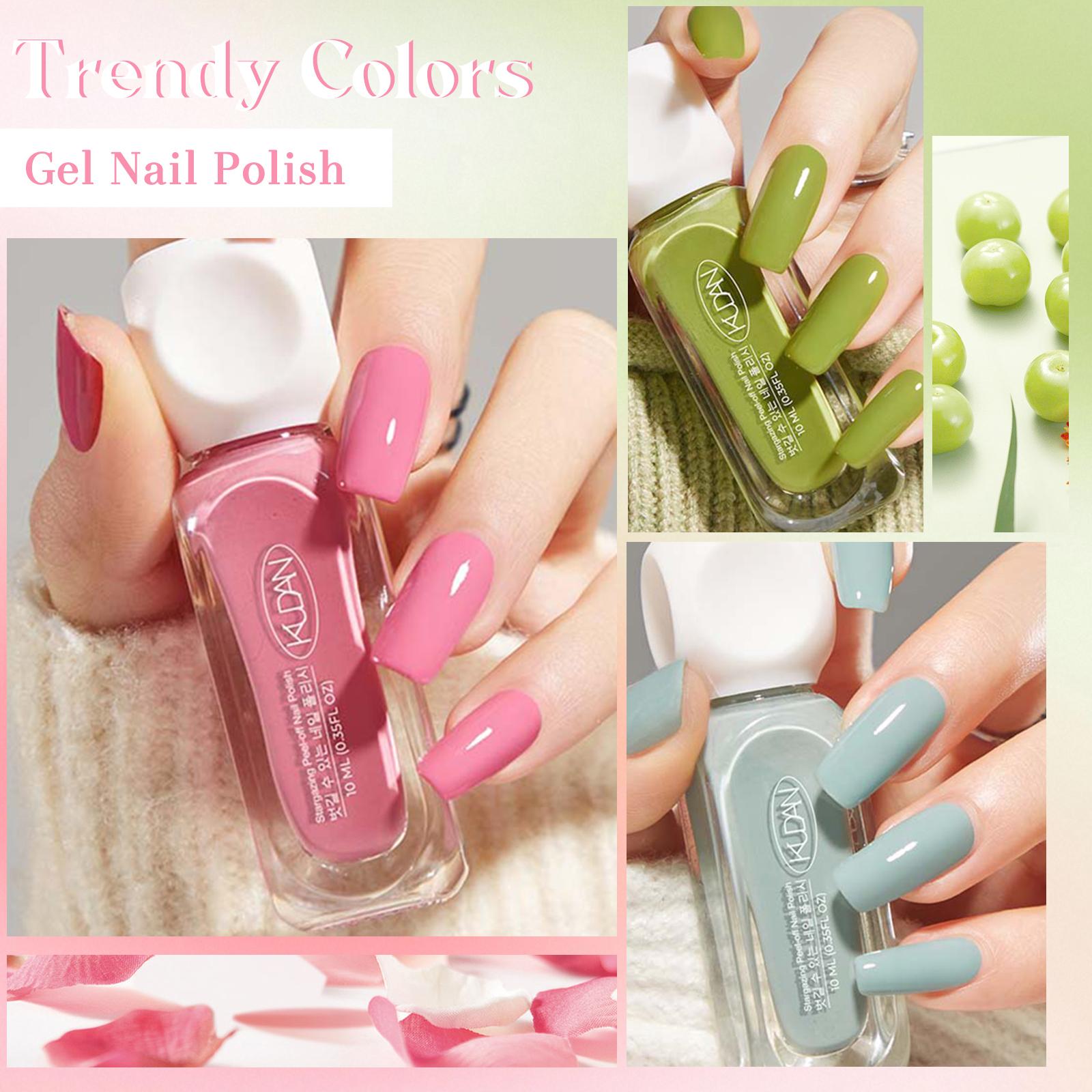 Quick Drying Nail Polish Set, 5Count/Set New Trendy Nail Polish Varnish, Alcohol-free|Odorless|No-bake|Water-Based|Peel-off|Easy-to-Apply|Multicolor, Suitable for Daily Nails & Festival Nails,Nail Art Supplies for Women & Girls, Nail Manicure