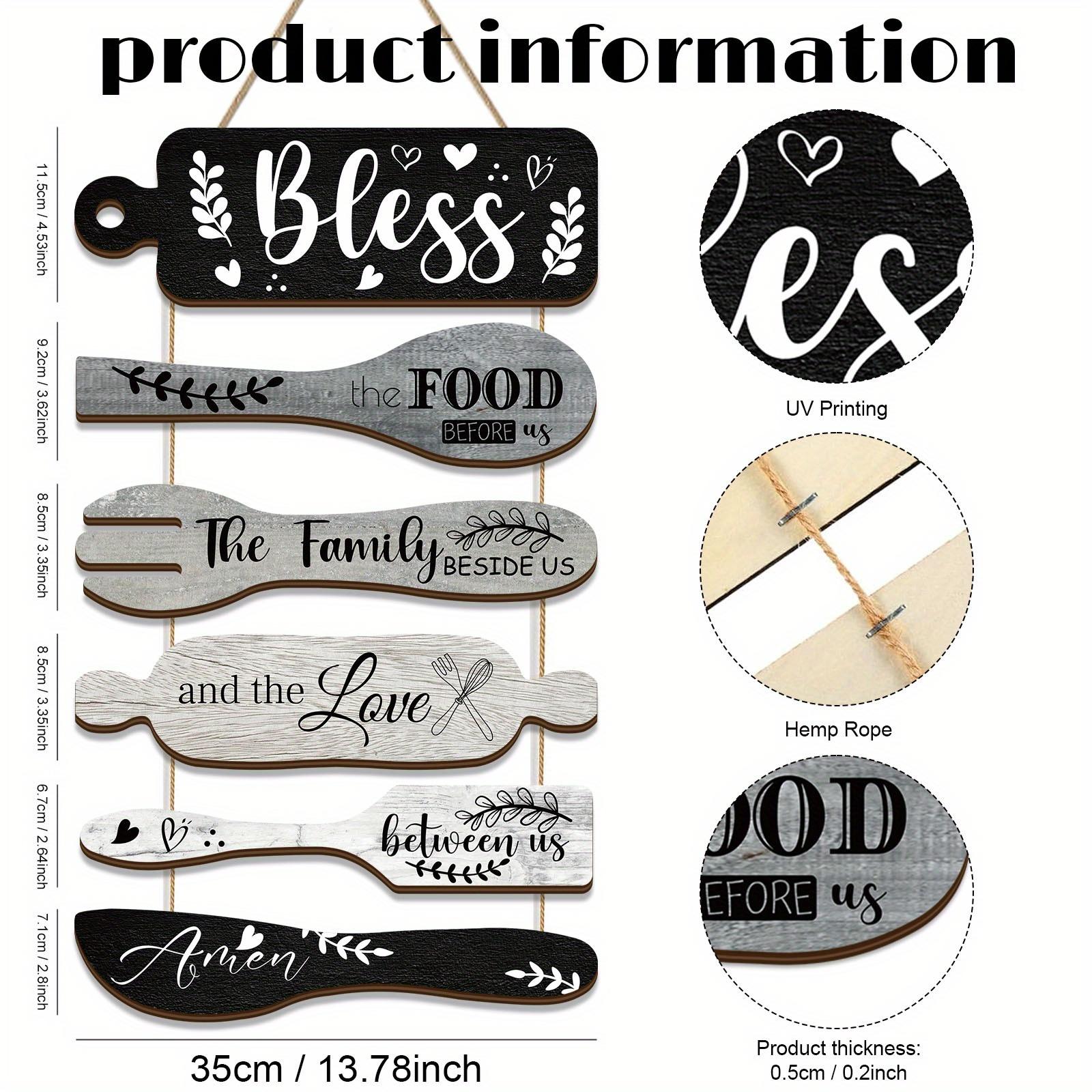 Wooden Kitchen Wall Decor, 1 Count Farmhouse Kitchen Wall Sign with Rope, Home Decor, Housewarming Gift, Home Wall Hanging Decor, Wooden Letter Sign