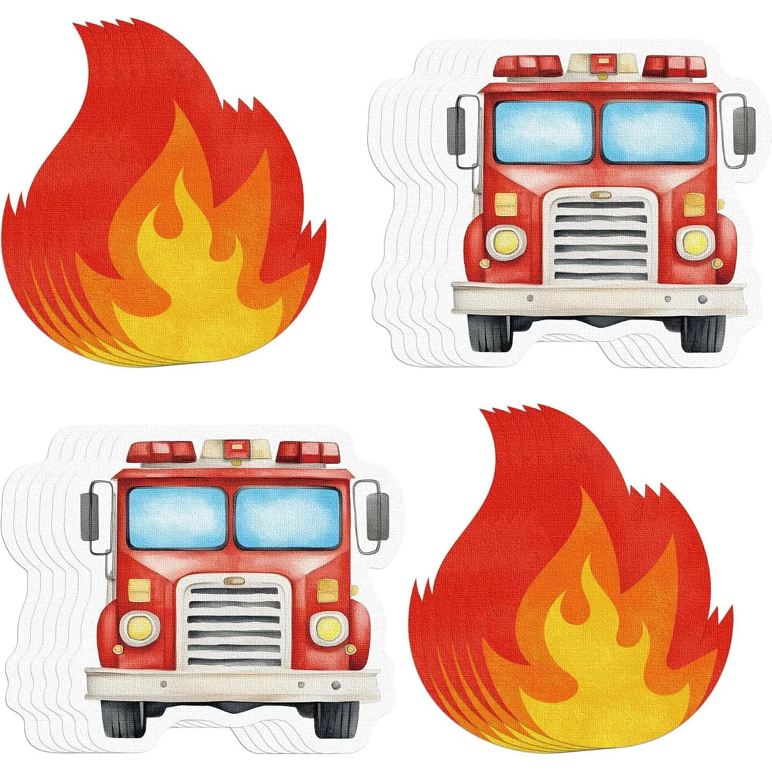 40 count Firetruck Napkins Red Fire Engine Flames Party Napkins 6.5 Inch Firefighter Disposable Fire  Themed Paper Set for Fireman  Flame Birthday  Shower Decorations Supplies