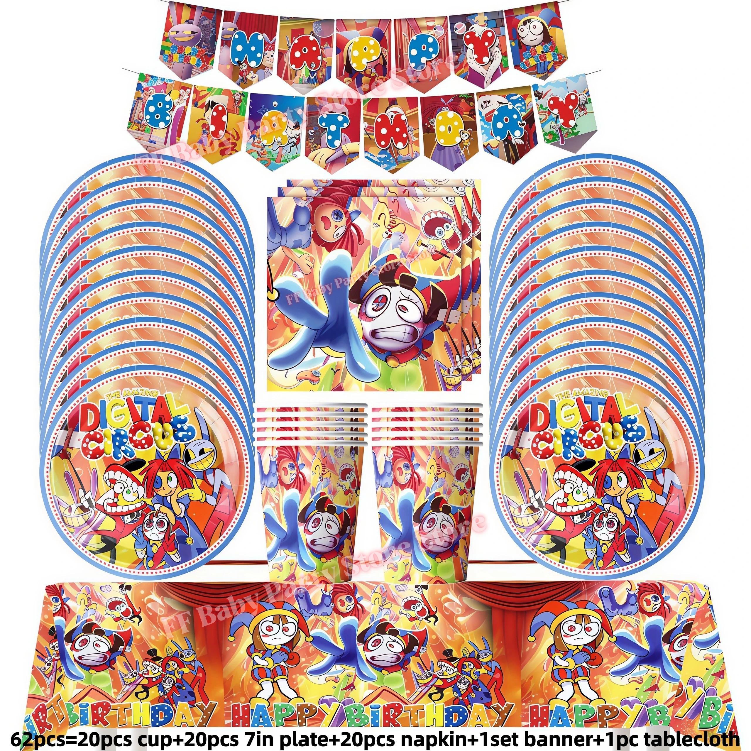 Amazing Tableware Birthday Party Decoration Digitaled Circus Balloon Plate Cup Banner Kids Favor Gift Baby Shower Party Supplies