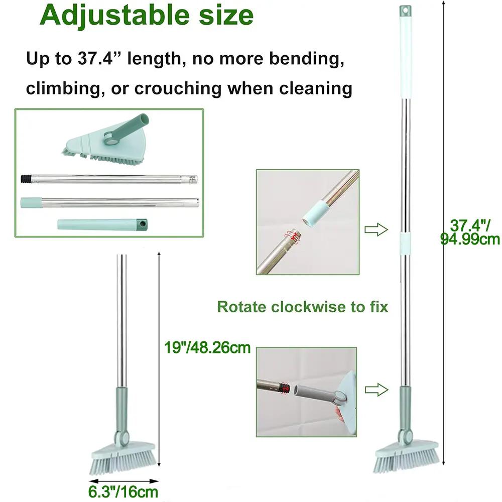 Stiff Bristle Shower Brush, Removable Cleaning Brush with Long Handle, Home Essentials Professional Cleaning Tool for Bathroom & Kitchen & Balcony, Floor Cleaning Supplies 2024 Rug Cleaning, Summer Gift