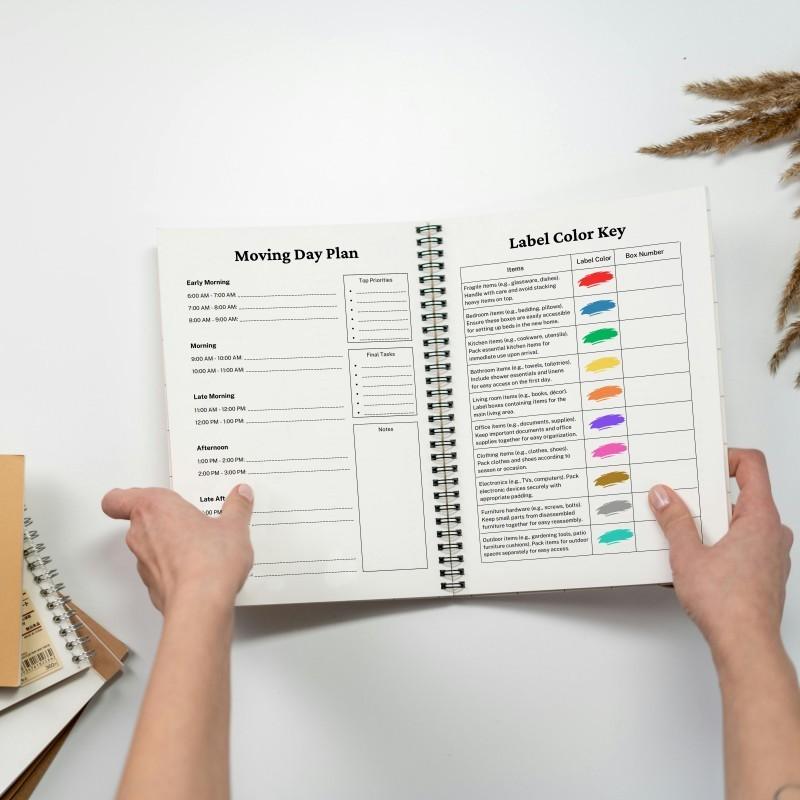 Moving Plan Guide, Easy Moving Planner, Track and Arrange Tasks, Essential Moving Checklist, Simple Moving Solution, Spiral Bound Planner
