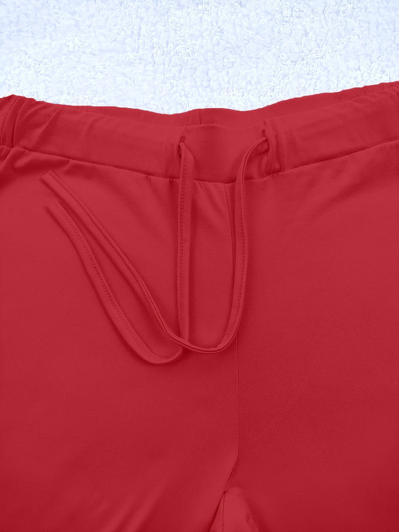 Women's Casual Fashion Long Pants, Unique Print, Drawstring Waist, Milk Silk Yoga Pants, All-Season Wide Leg Jogger Pants