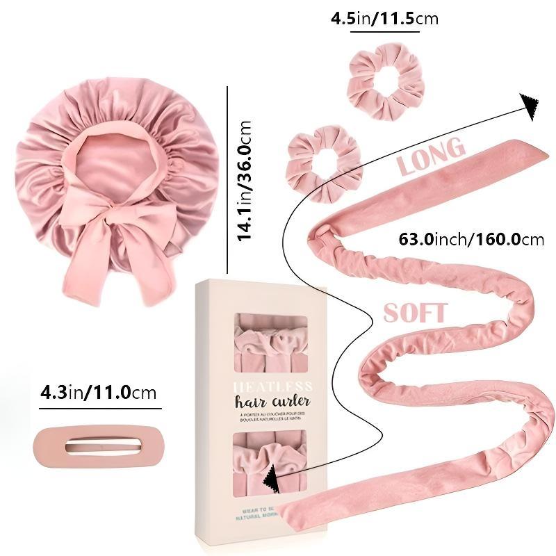 No-Heat Curler Set for Natural Sleep Curls, Simple Design Single Pack, Heatless Curling Set, Heatless Hair Curler