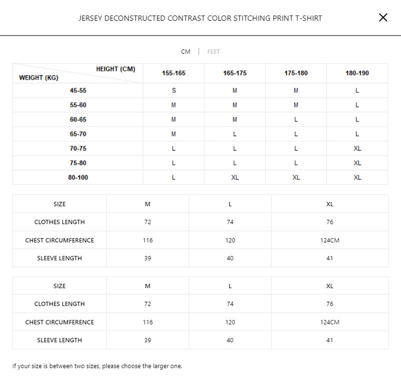 Thesupermade  Jersey Deconstructed Contrast Color Stitching Print T-shirt