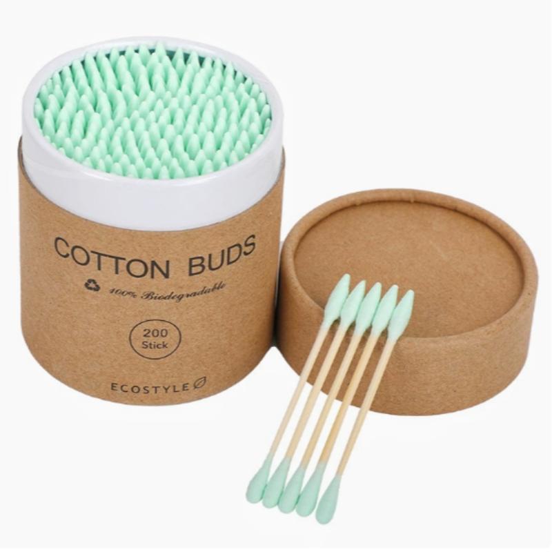 Eco-Friendly Bamboo Cotton Swabs, 200pcs Soft Disposable Dual-Ended, Perfect for Makeup Removal, Ear Cleaning, Nail Art, Handmade Crafts