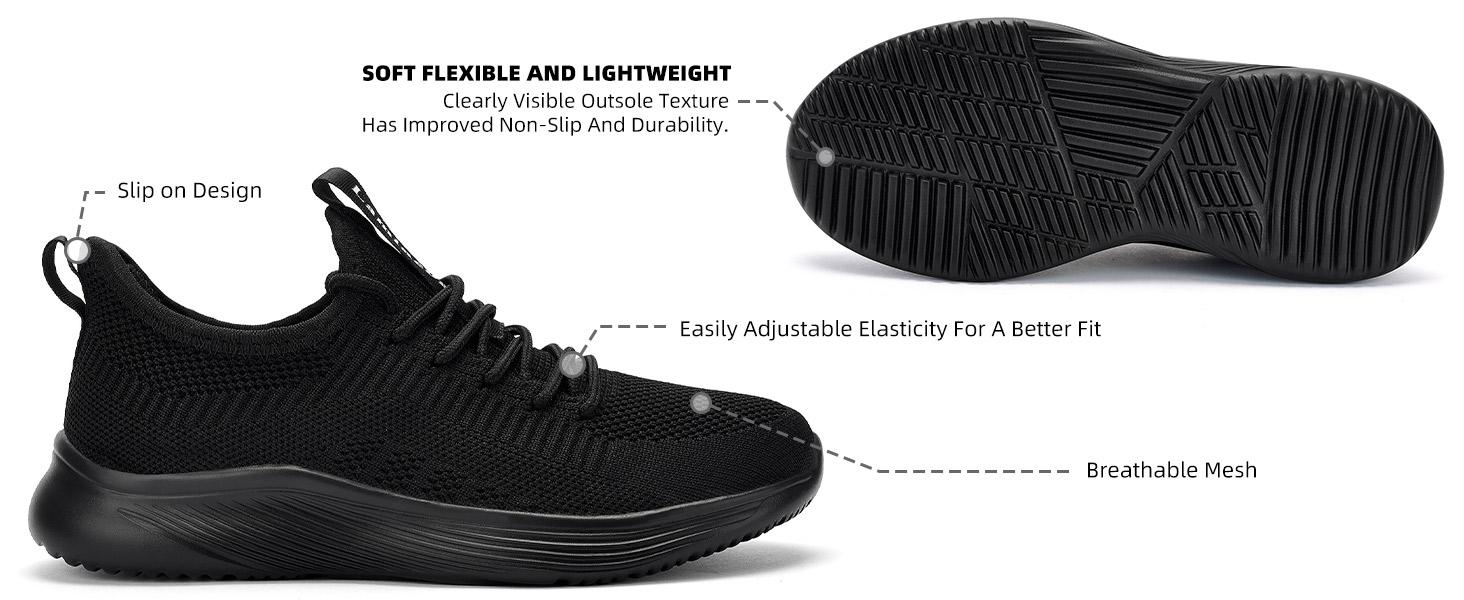 Womens Slip On Sneakers Walking Tennis Running Shoes Lightweight Memory Foam Gym Sneakers Jogging and Casual Sports Shoes for Women