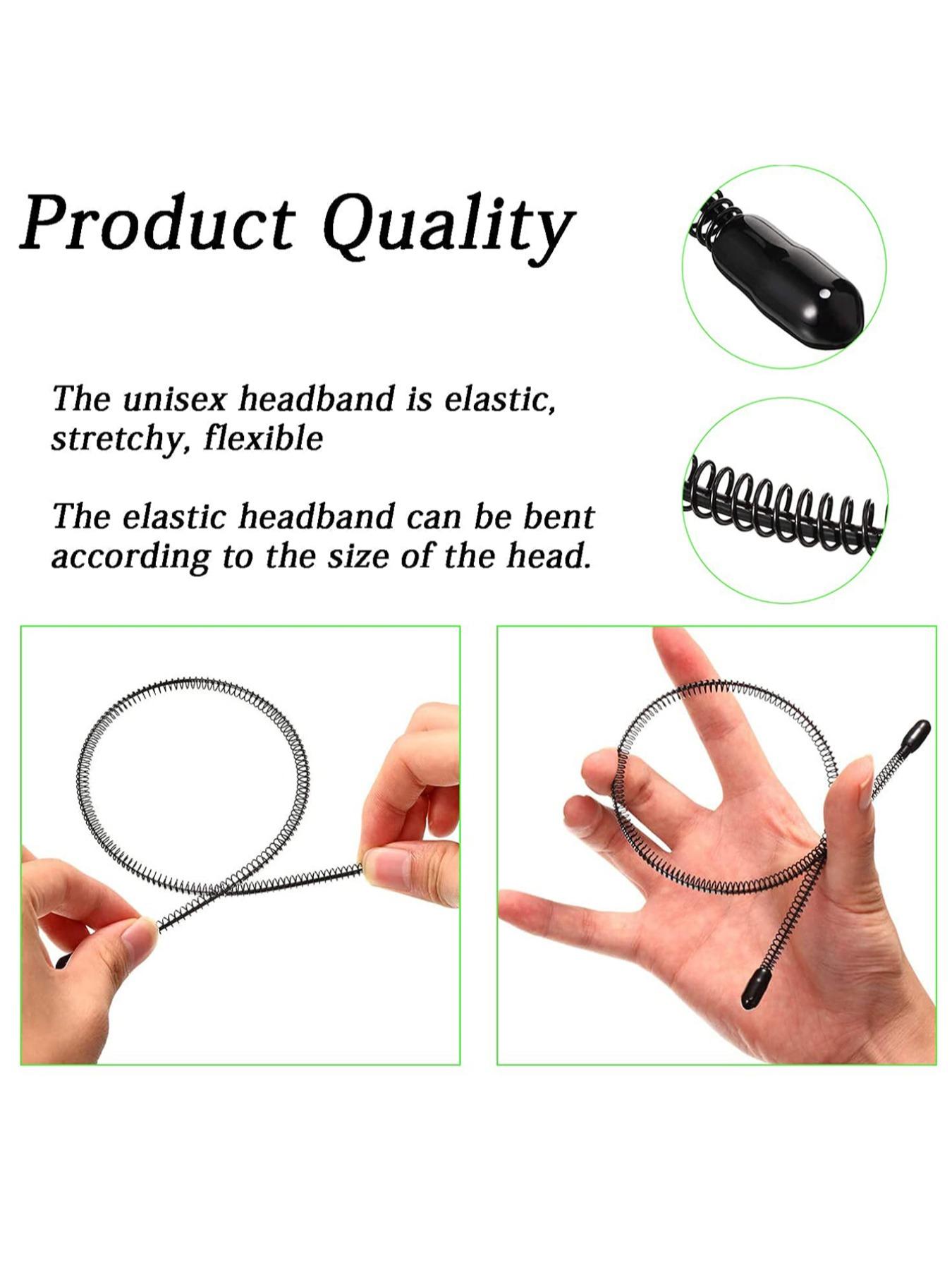 Men’s 6-Pack Minimalist Zig Zag Wavy Curve Headbands, Non-Slip Elastic Lightweight Alloy Hair Bands, Prolonged Comfy Stretch Unisex Wear Accessories for Workout, Outdoor Sports