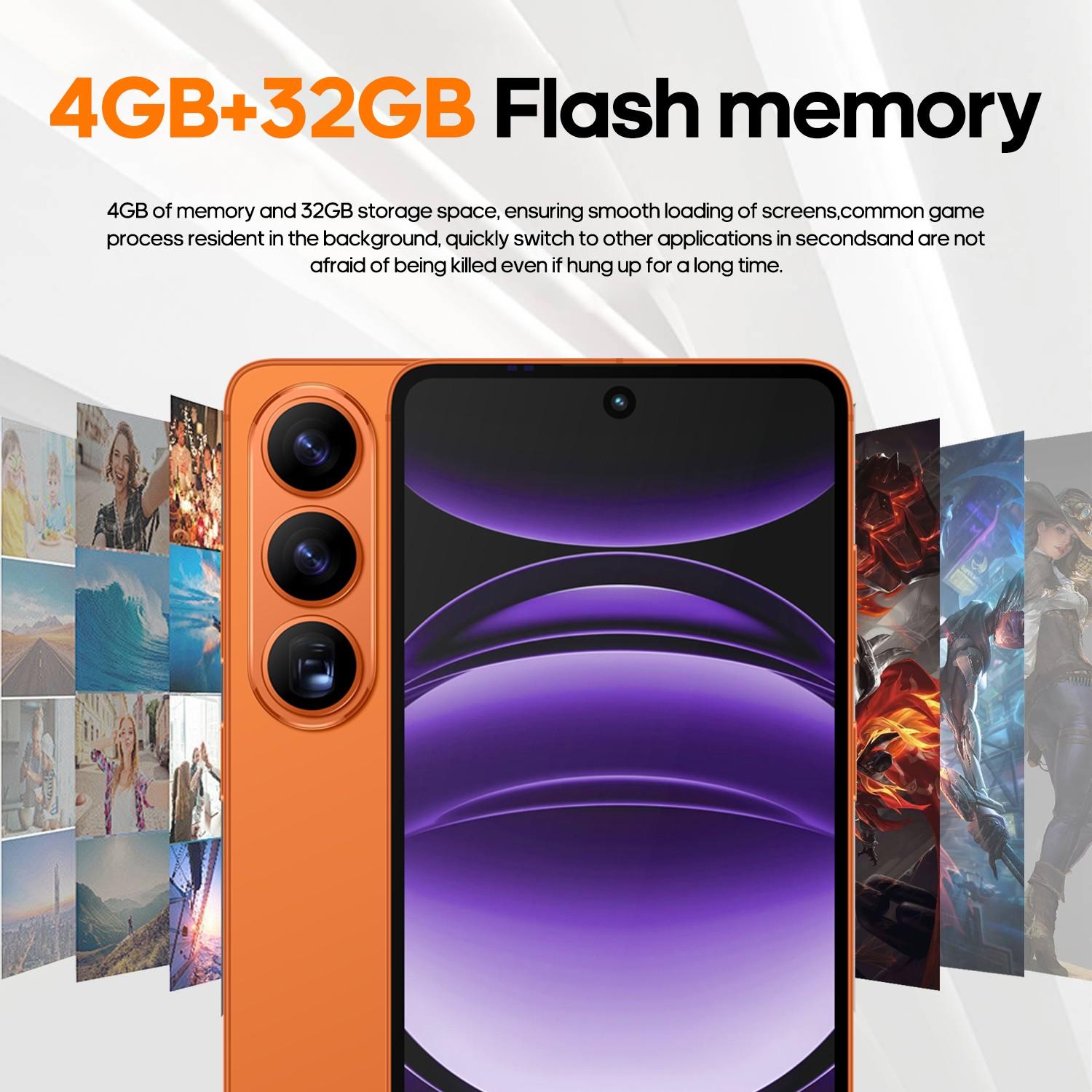Fuffi Smartphone 6.8 Inches, Face Recognition & Fingerprint Unlock, 4+32GB Memory, Dual Sim 4g, 4100mah Battery, Android 12, GPS Navigation