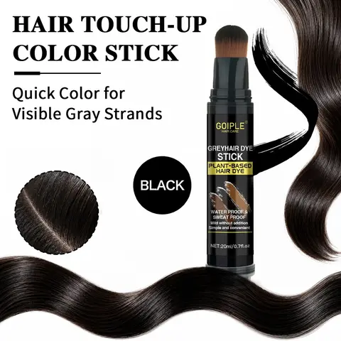 Goiple 0.7fl.oz/20ML Hair Concealer Stick, Haircare, Cover Grey Hair, Cover Gray Hair, Quick Root Touch-Up, Waterproof Sweat-Proof, Long-Lasting, Easy to Use, Natural Look