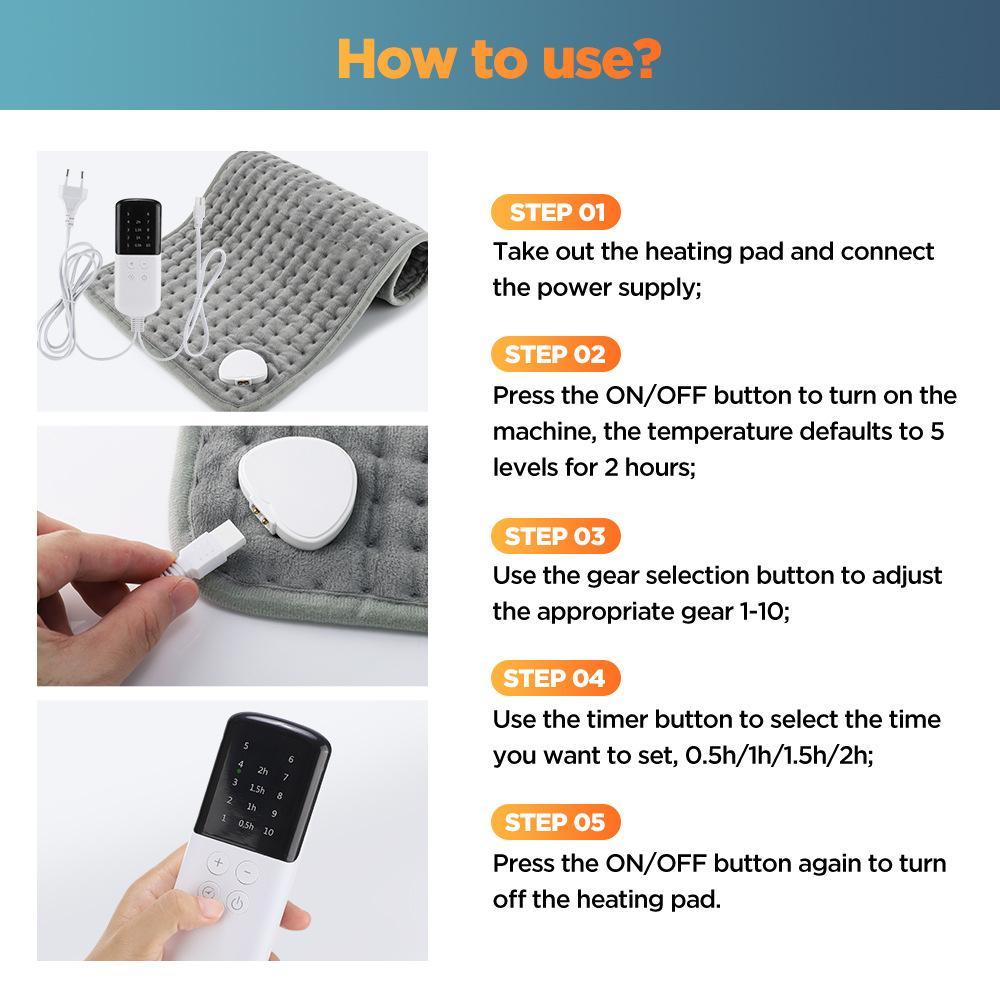 Multifunctional Heating Pad, Electric Waist Belt Heater Blanket, Warm Hands Stomach Back Belly, 10 Temperature Settings, Gift for Parents,,Heating Pad, Heated Blanket