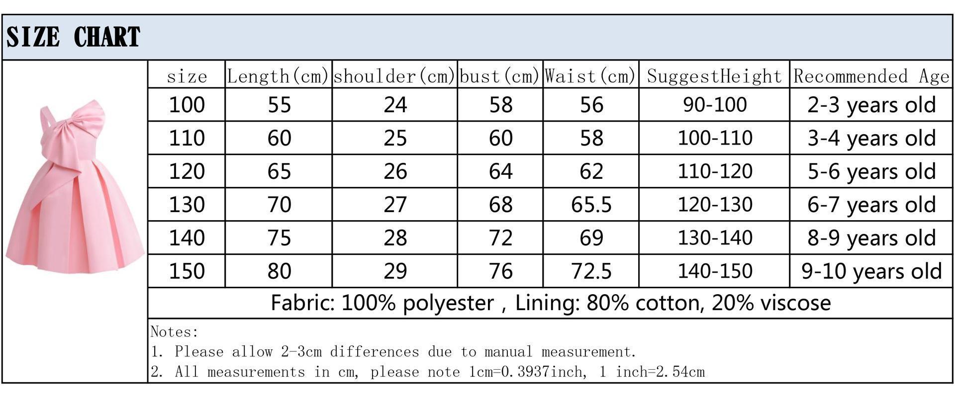 Princess Dress For 2-10T Girls Baby Girls Big Bow Solid Color One Shoulder Summer Performance Dress One Piece Party Dress ZT-3340