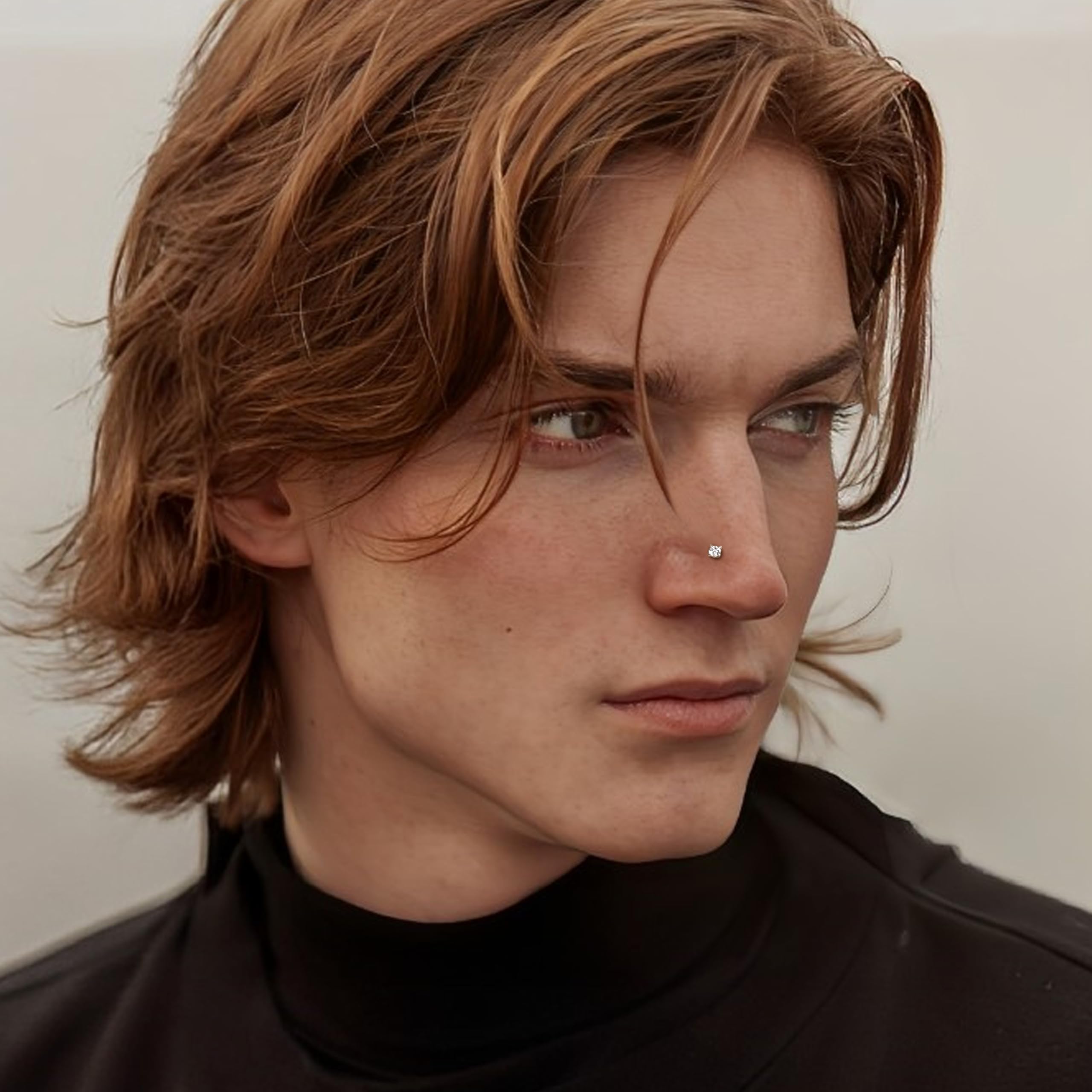 MILACOLATO 925 Sterling Silver Nose Studs, 18G 20G Corkscrew Nose Ring, Simulated Diamond CZ Hypoallergenic Nose Piercings for Women Men 1.5 2 3MM