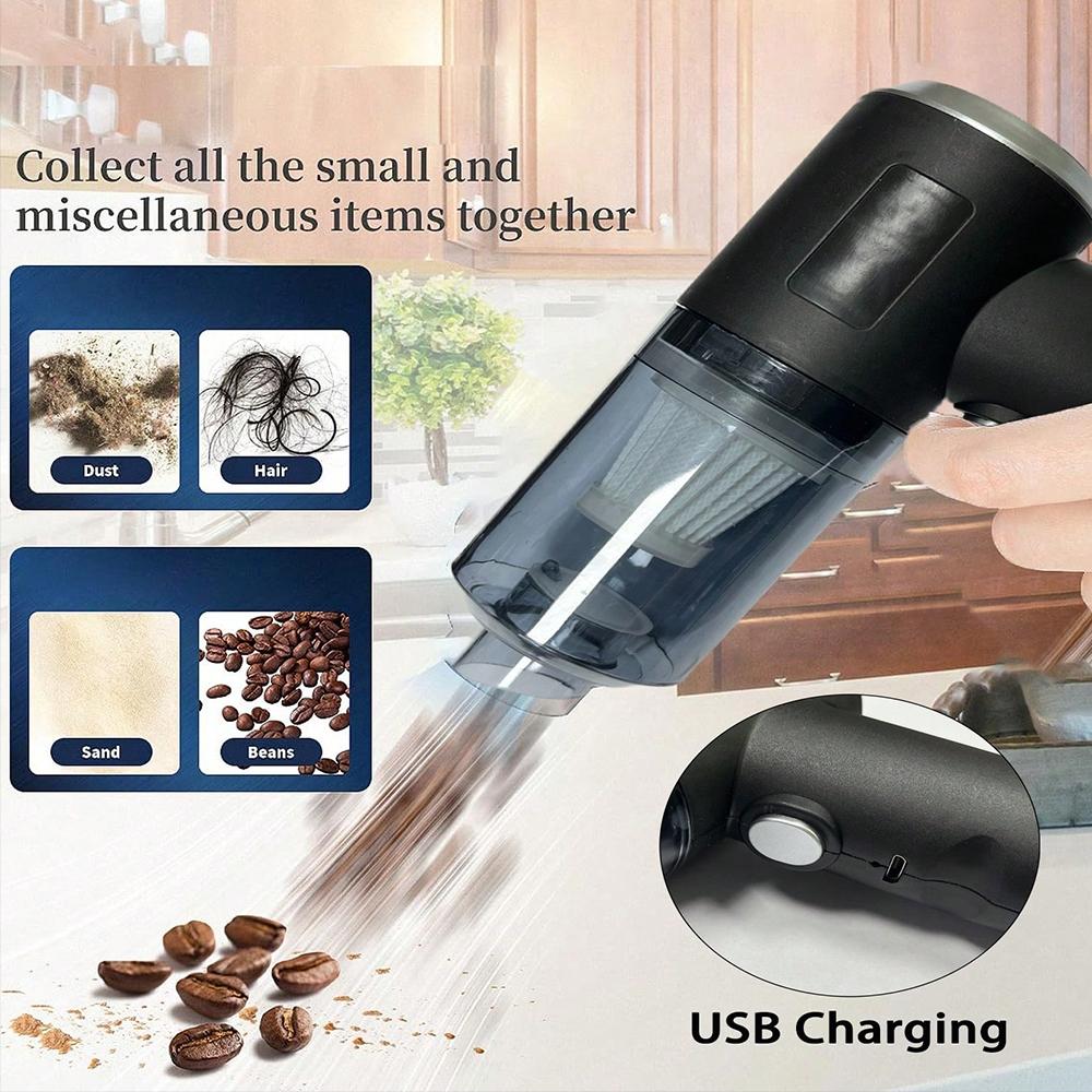 3-In-1 Wireless Handheld Vacuum Cleaner Rechargeable Household Mini Vacuum With 1800mAh Rechargeable Battery, Vacuum for Desk, Home and Office Dust Cleaning, Protable Vacuum Cleaner for Car, Sofa, Pet Hair, USB Rechargeable Vacuum