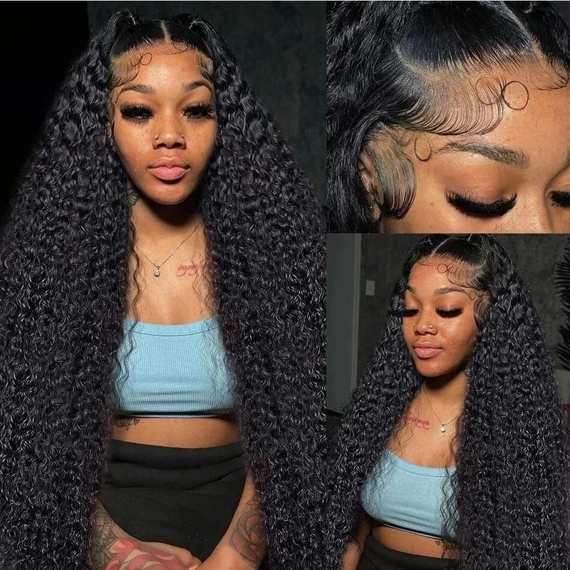 Cikana Hair 180 Density Deep Wave 13x6 Lace Frontal Wig 30 32 Inch Wet and Wavy Curly Brazilian Transparent Real Hair 13x4 HD Lace Front Wigs For Black Women