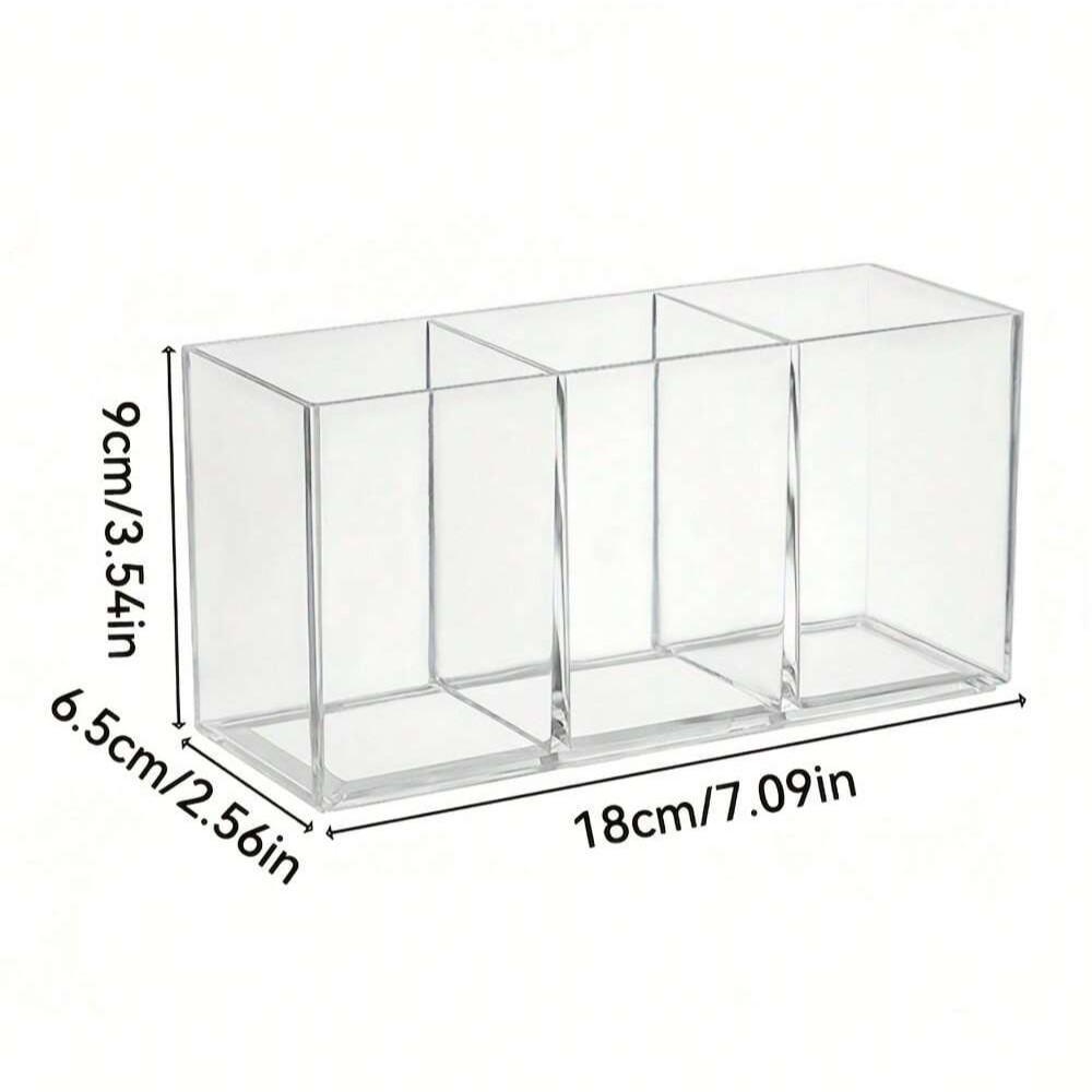 Acrylic Storage Box for Silverware Kitchen Large Capacity Multi-Compartment Utensil Rack, Plastic Cutlery Organizer, Desktop Pen Holder